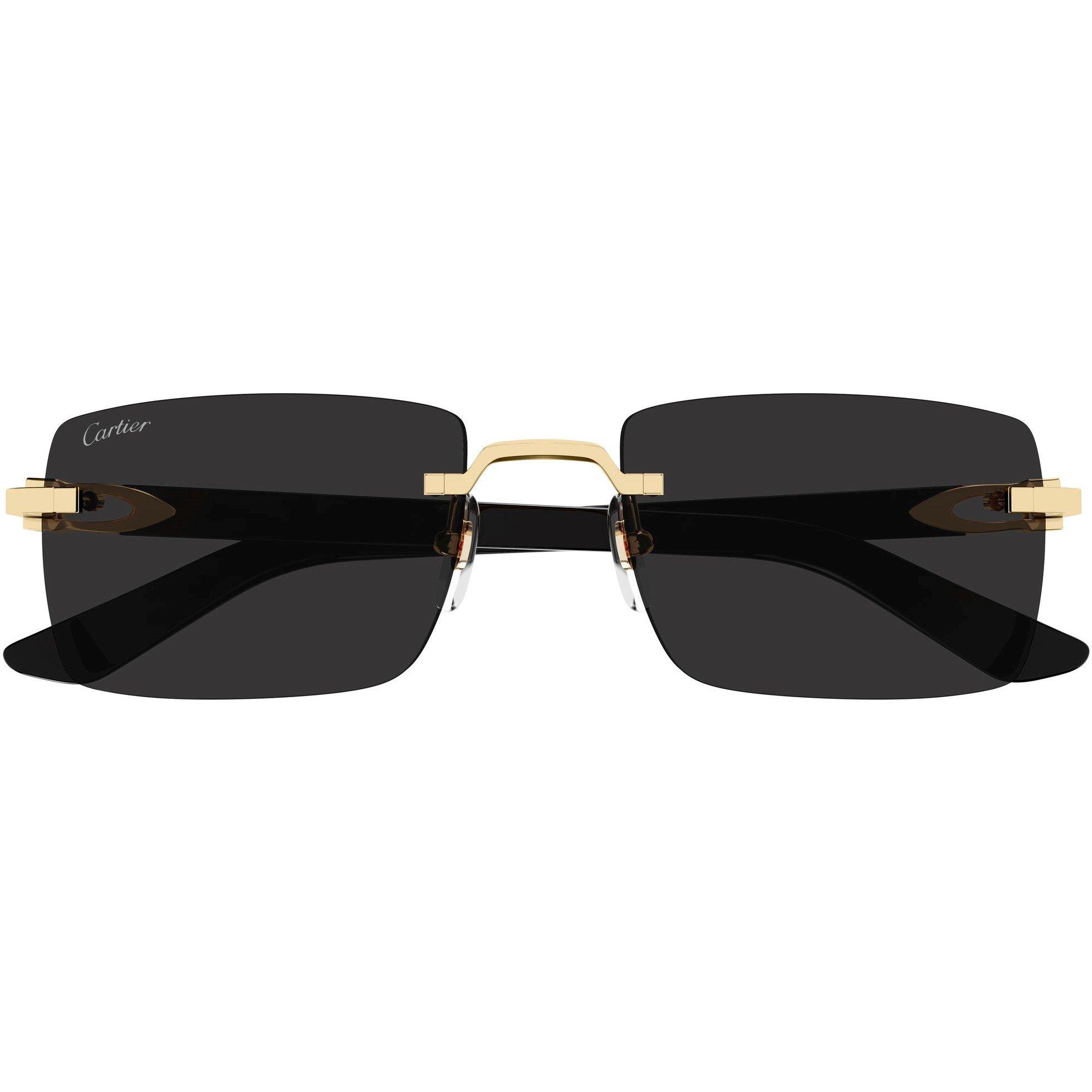 Gold/Black - Cartier - Men's Rectangle Sunglasses - 3
