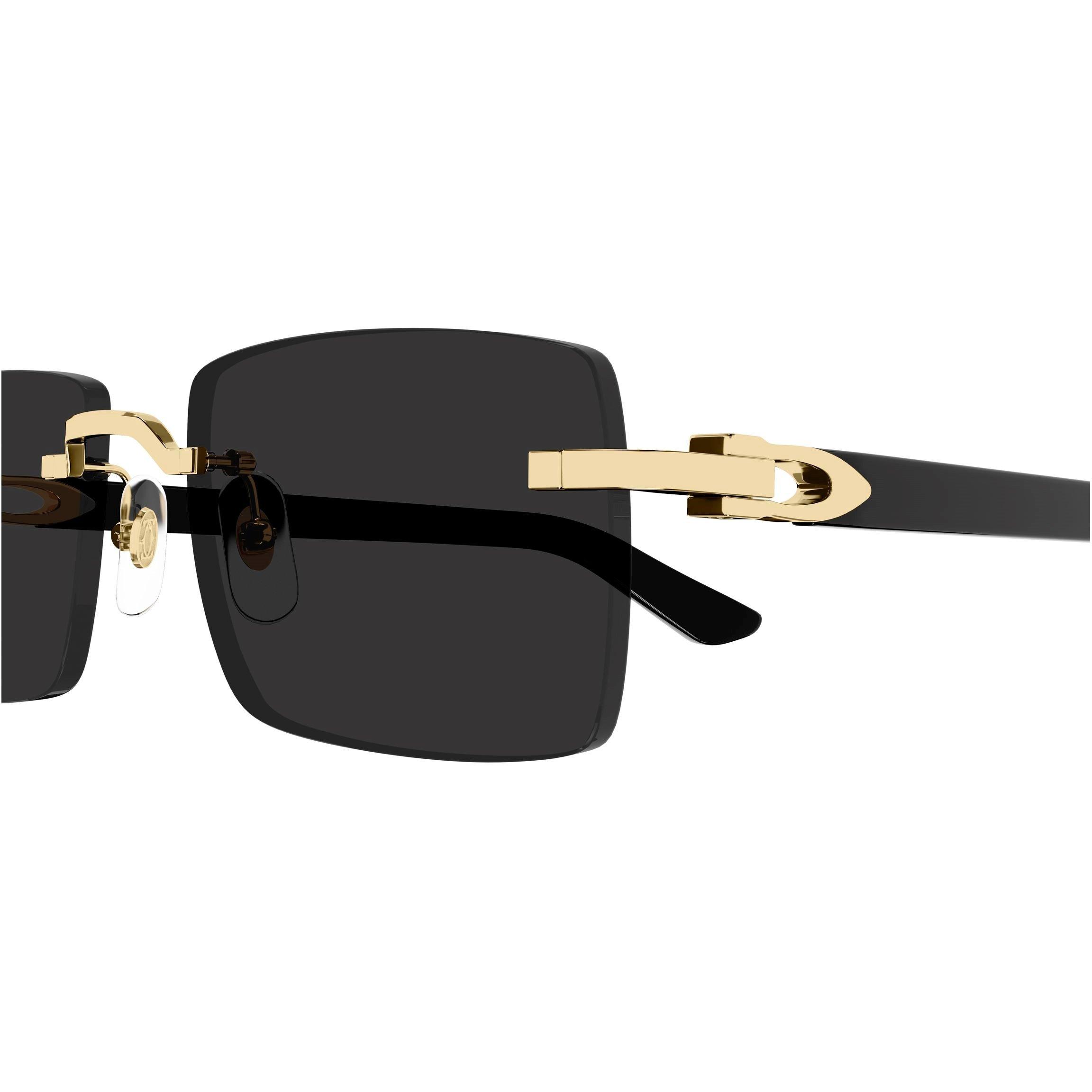 Gold/Black - Cartier - Men's Rectangle Sunglasses - 4