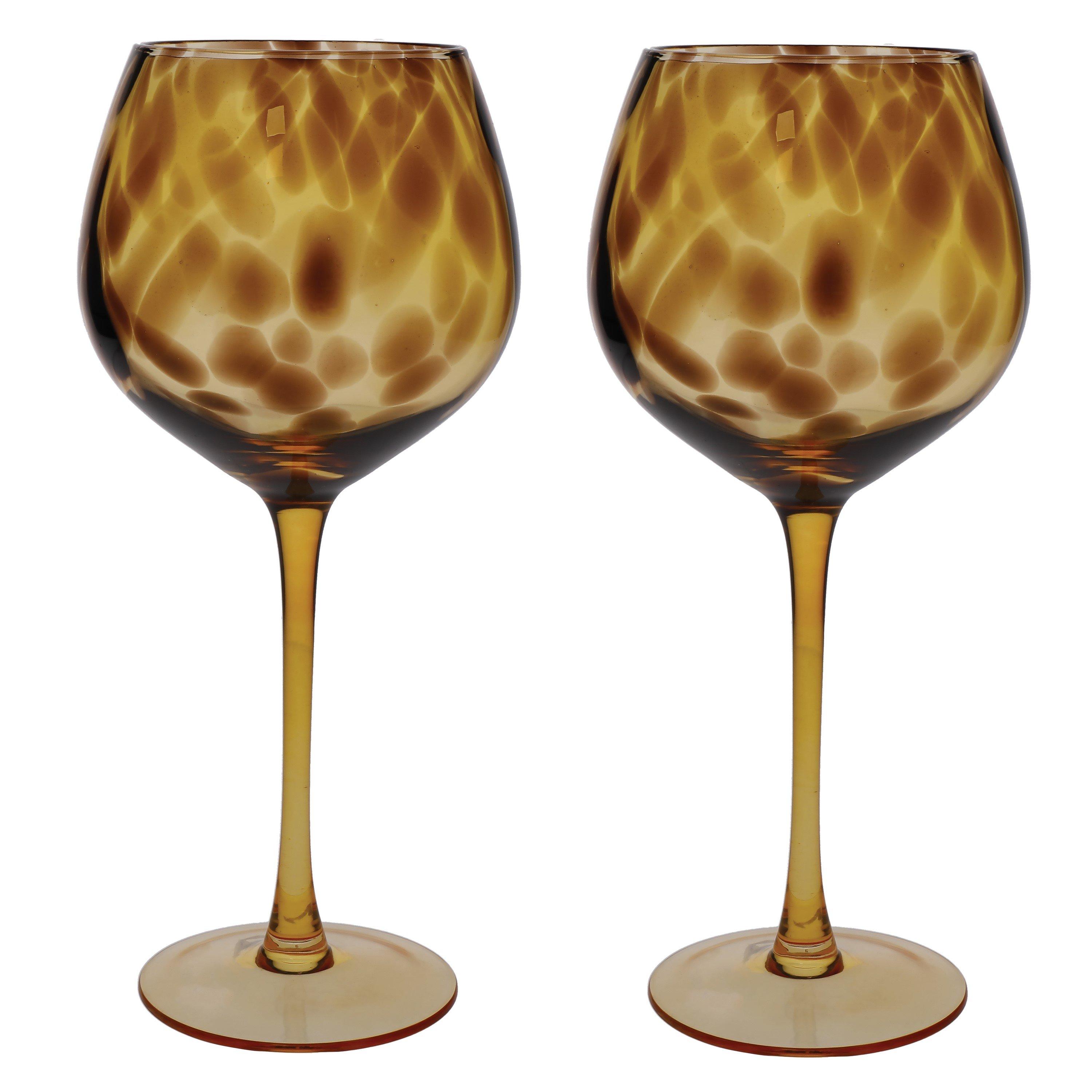 Brown - BarCraft - BarCraft Set of 2 Tortoiseshell Patterned Gin Glas - 1