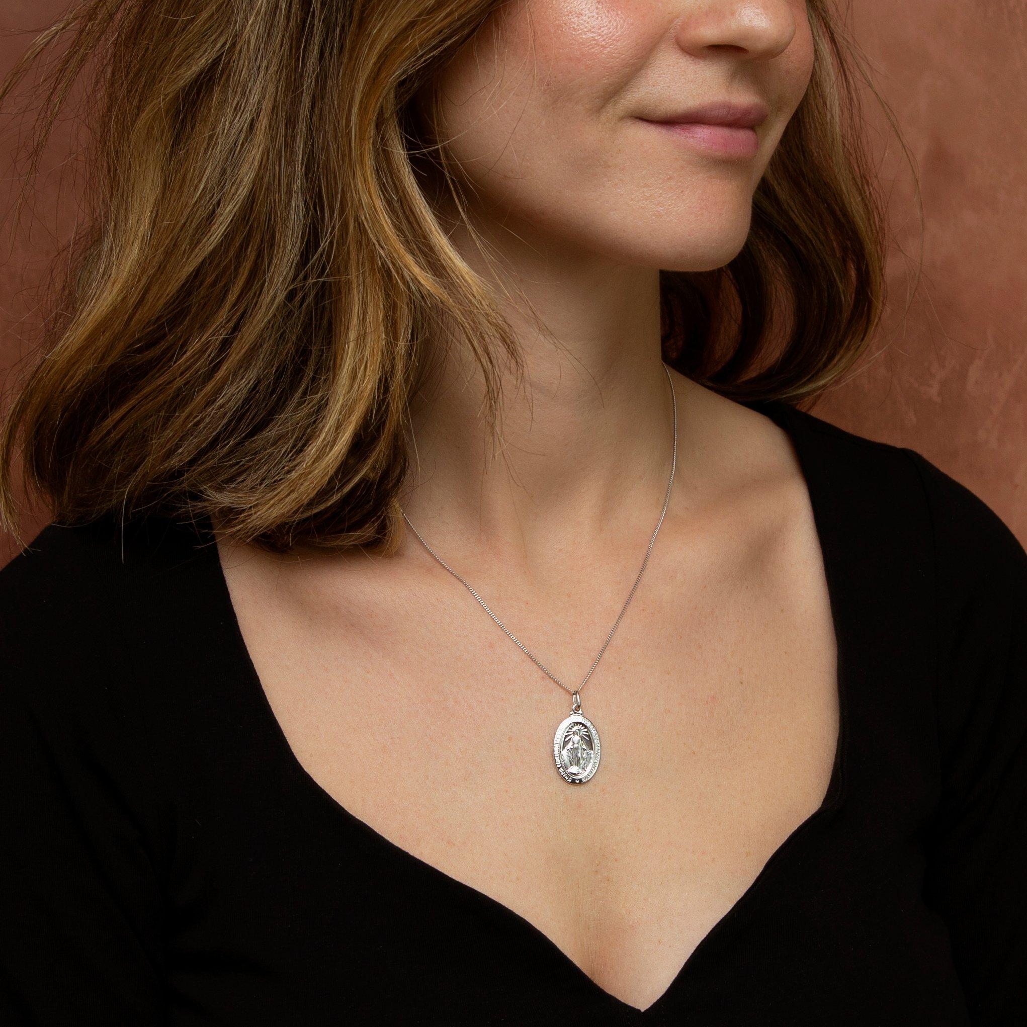 Sterling Silver - Be You - Sterling Silver Holy Mary Reversible Necklace - 3