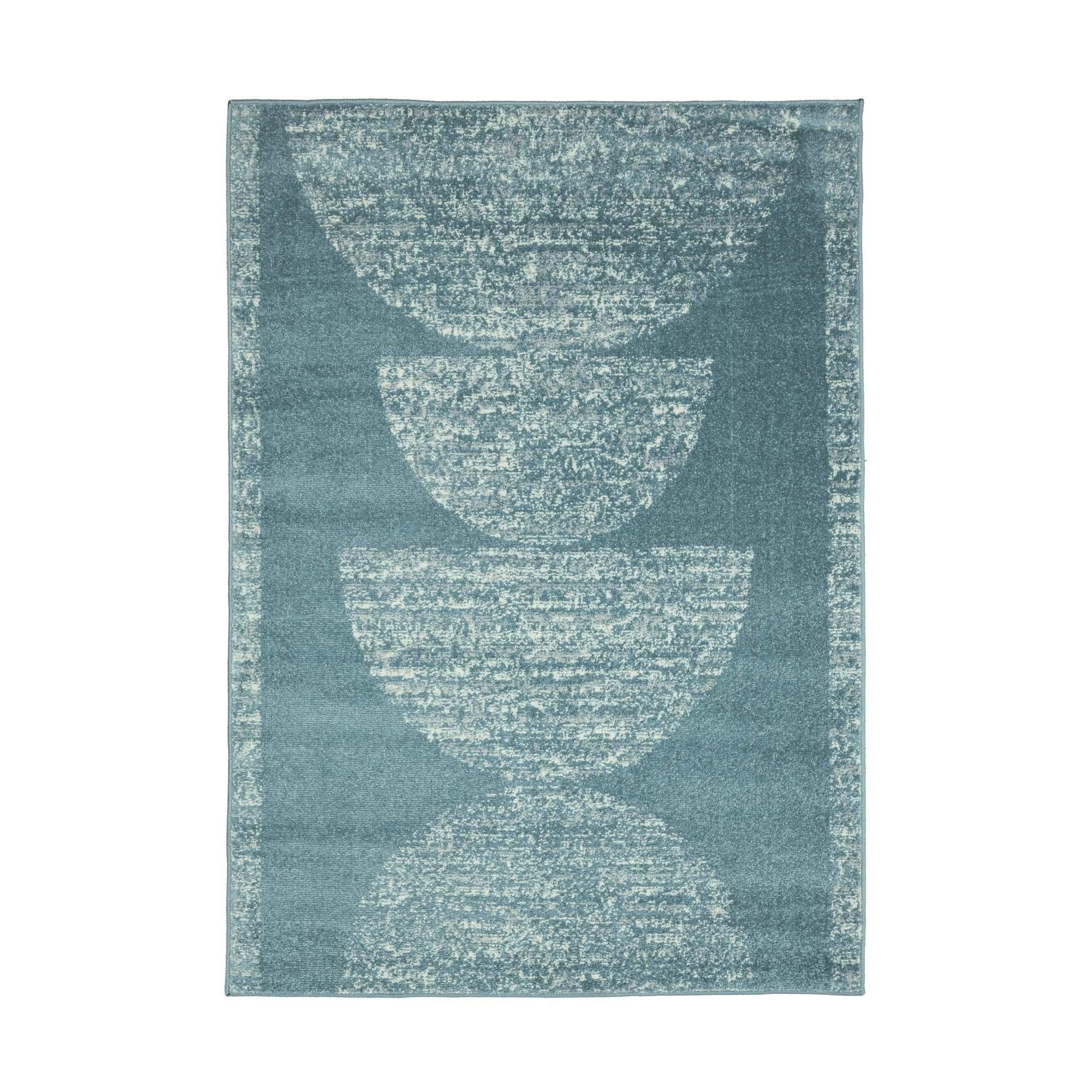 Blue - Homemaker - Juno Semi Circle Design Rug Denim Blue - 2