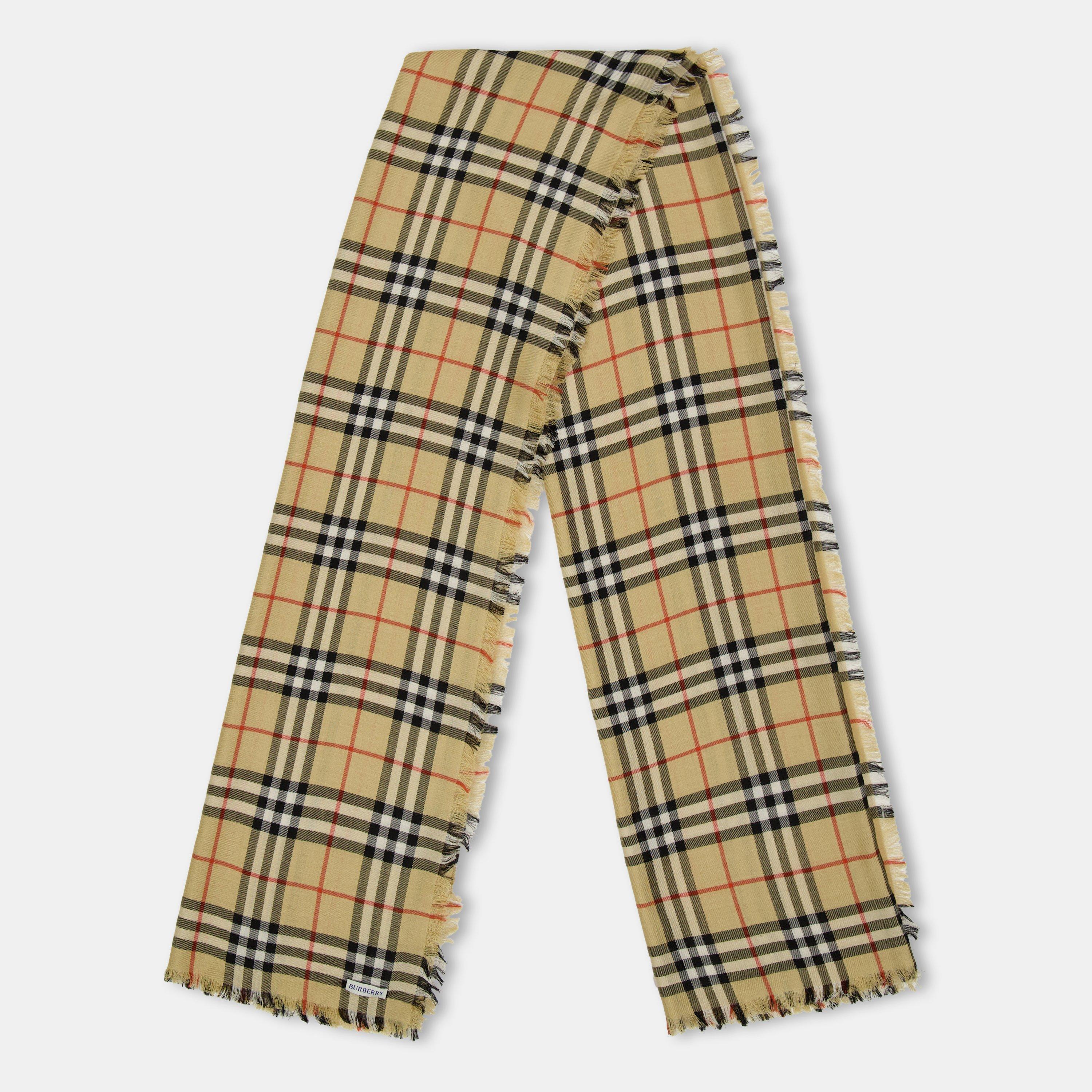 Burberry Check Lightweight Scarf - Sand