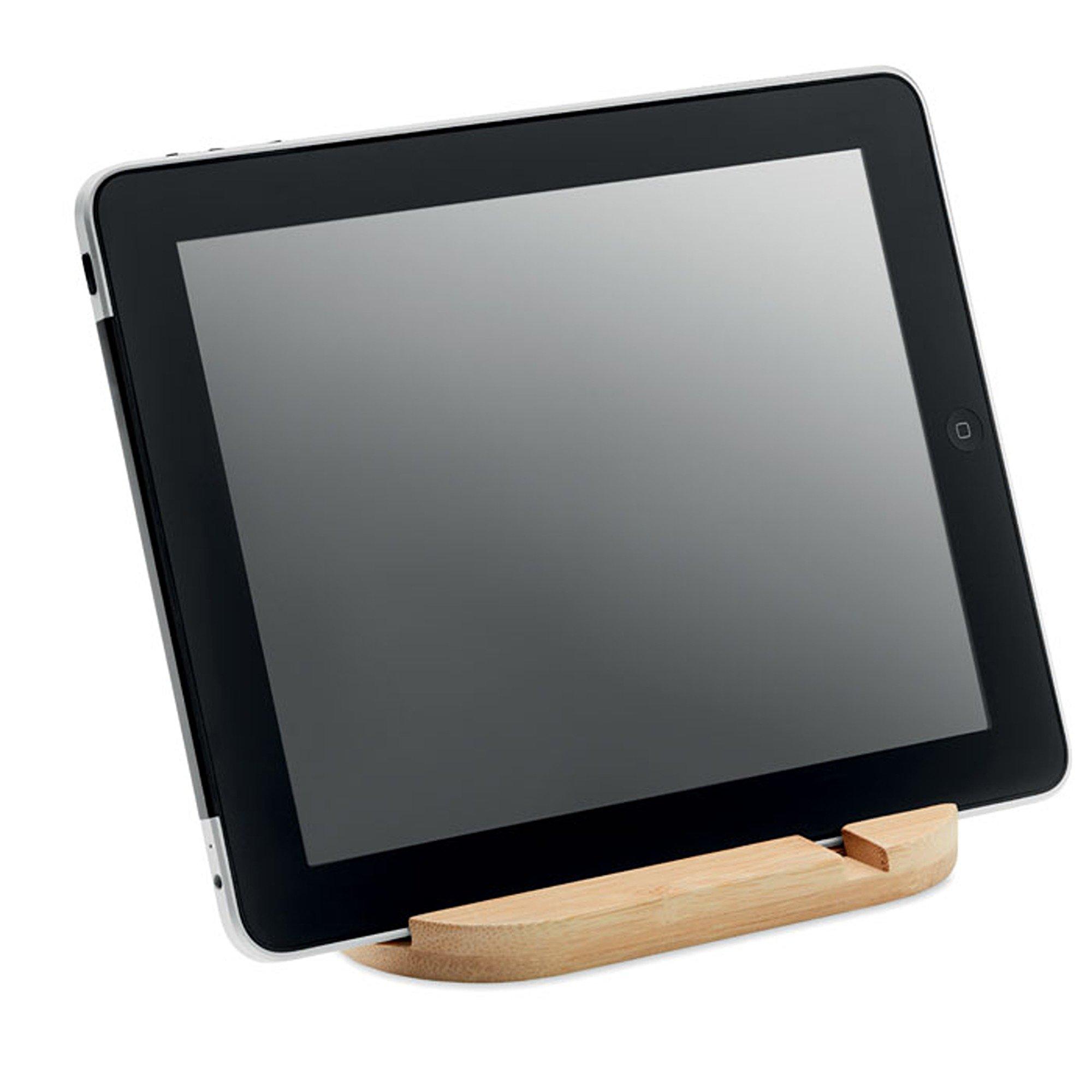 Beige - Treat Republic - Bamboo Tablet and Smartphone Stand - 2