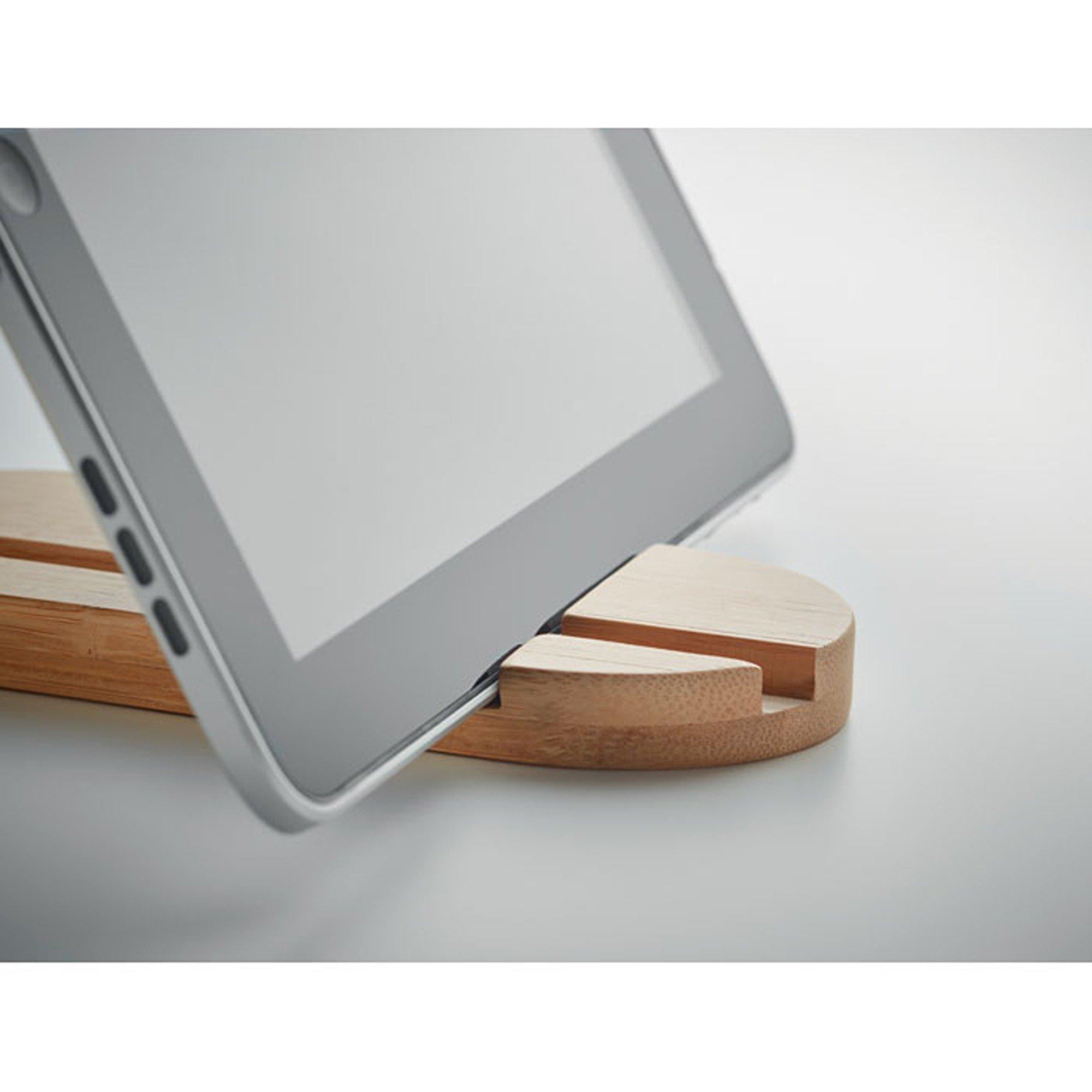 Beige - Treat Republic - Bamboo Tablet and Smartphone Stand - 3