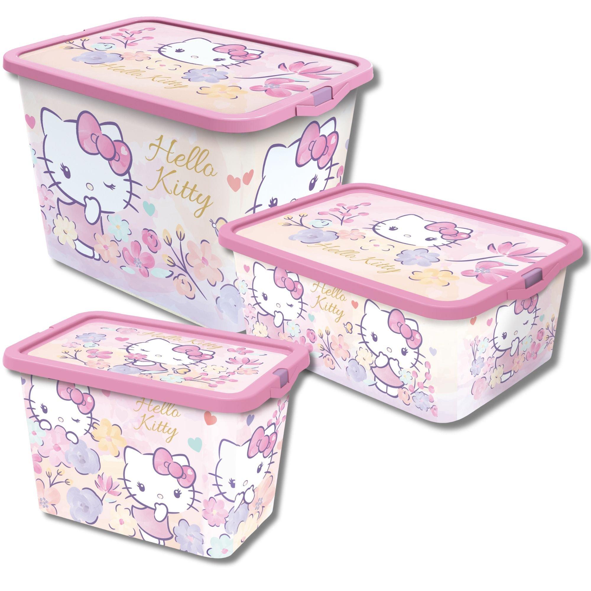 Hello Kitty  Kids Tripple Storage Box Set - Pink -  Size