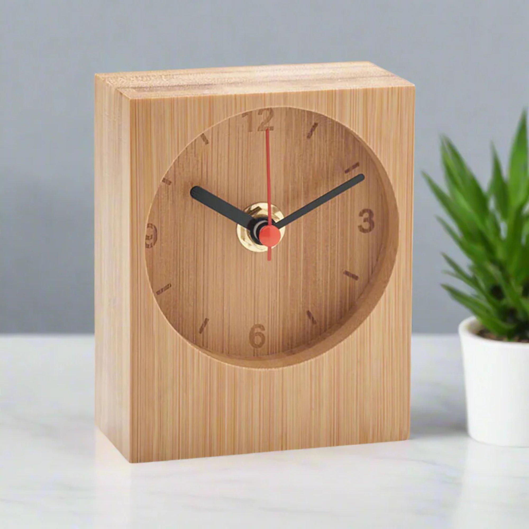 Beige - Treat Republic - Bamboo Table Clock - 1