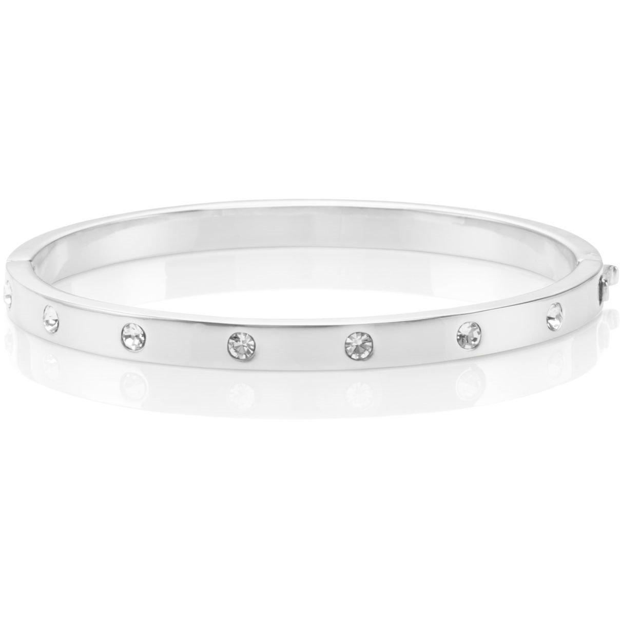Crystal/Silver - Kate Spade - Set In Stone Hinged Bangle - 1