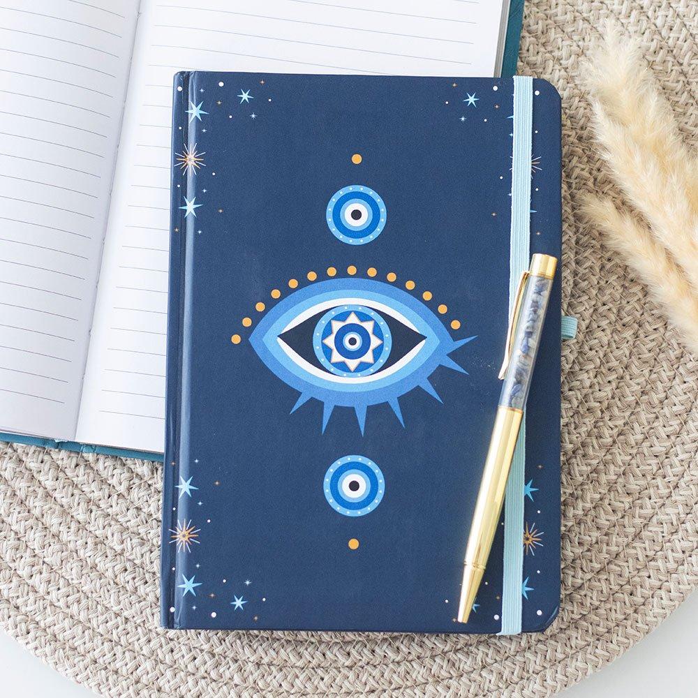 Blue - Something Different - All Seeing Eye A5 Notebook with Crystal Chip Pen - 1