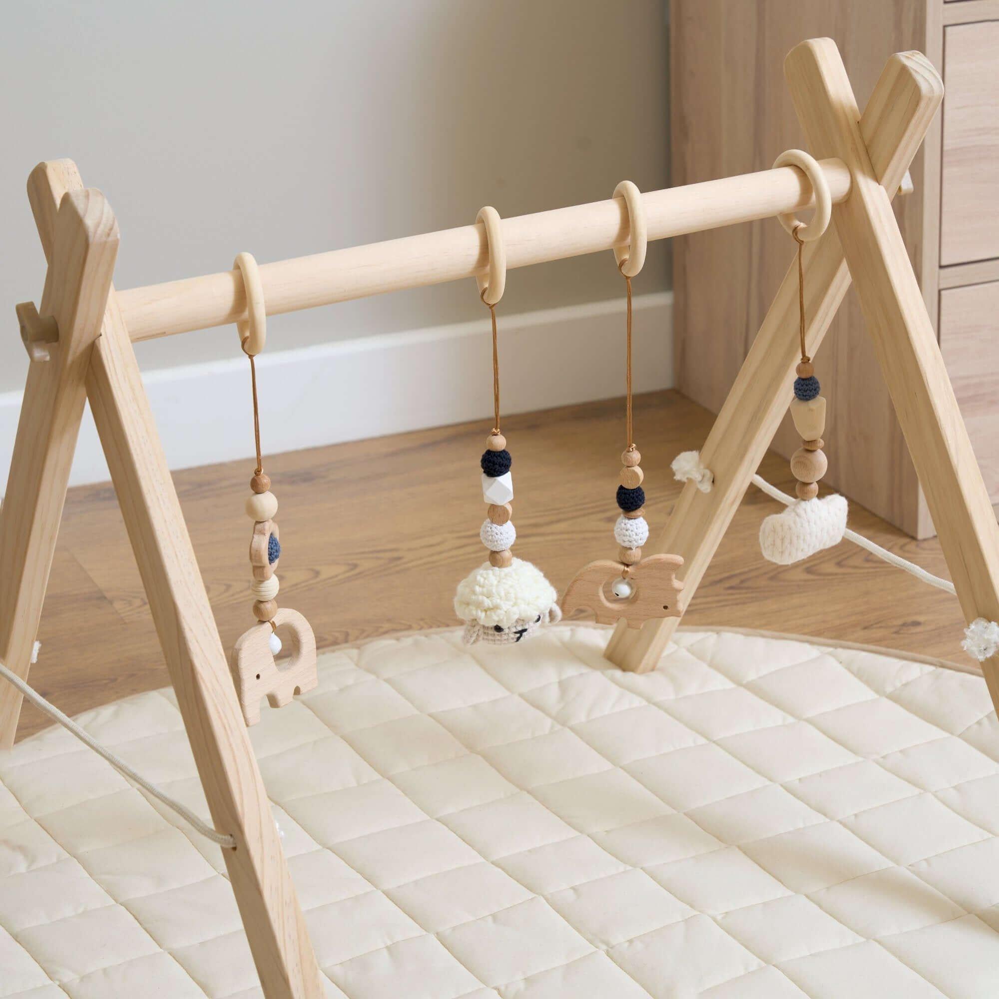 Clair De Lune  Newborn Wooden Play Gym - Natural