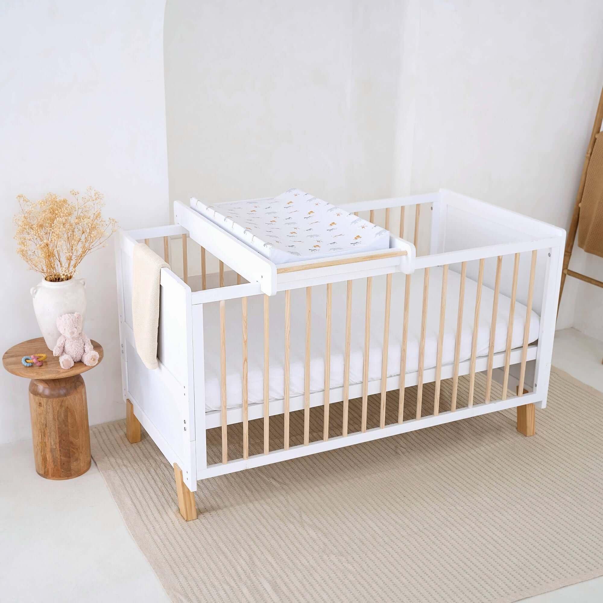 White - Clair De Lune - Essentials Cot Bed Fibre Mattress & Top Changer - 2