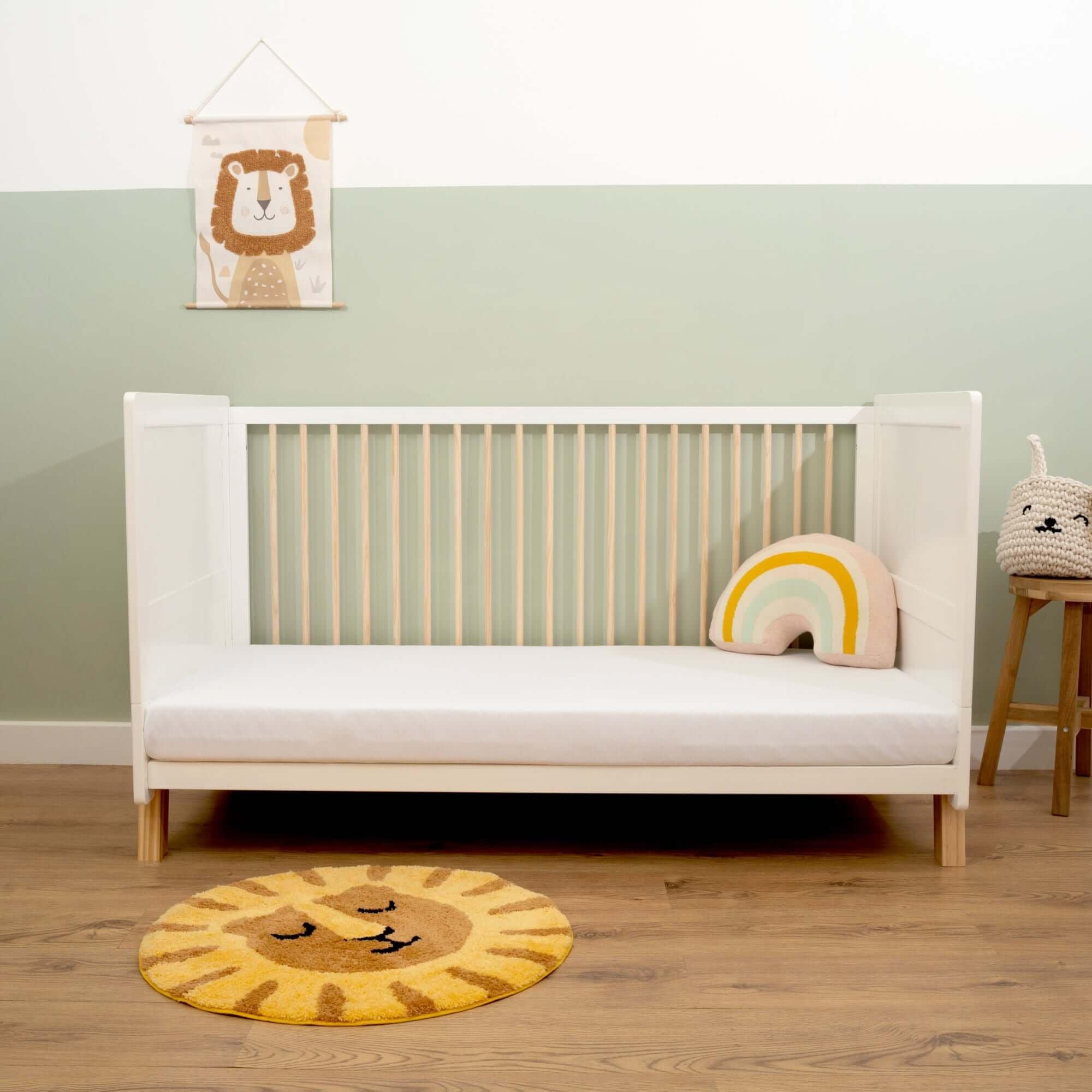 White - Clair De Lune - Essentials Cot Bed Fibre Mattress & Top Changer - 5