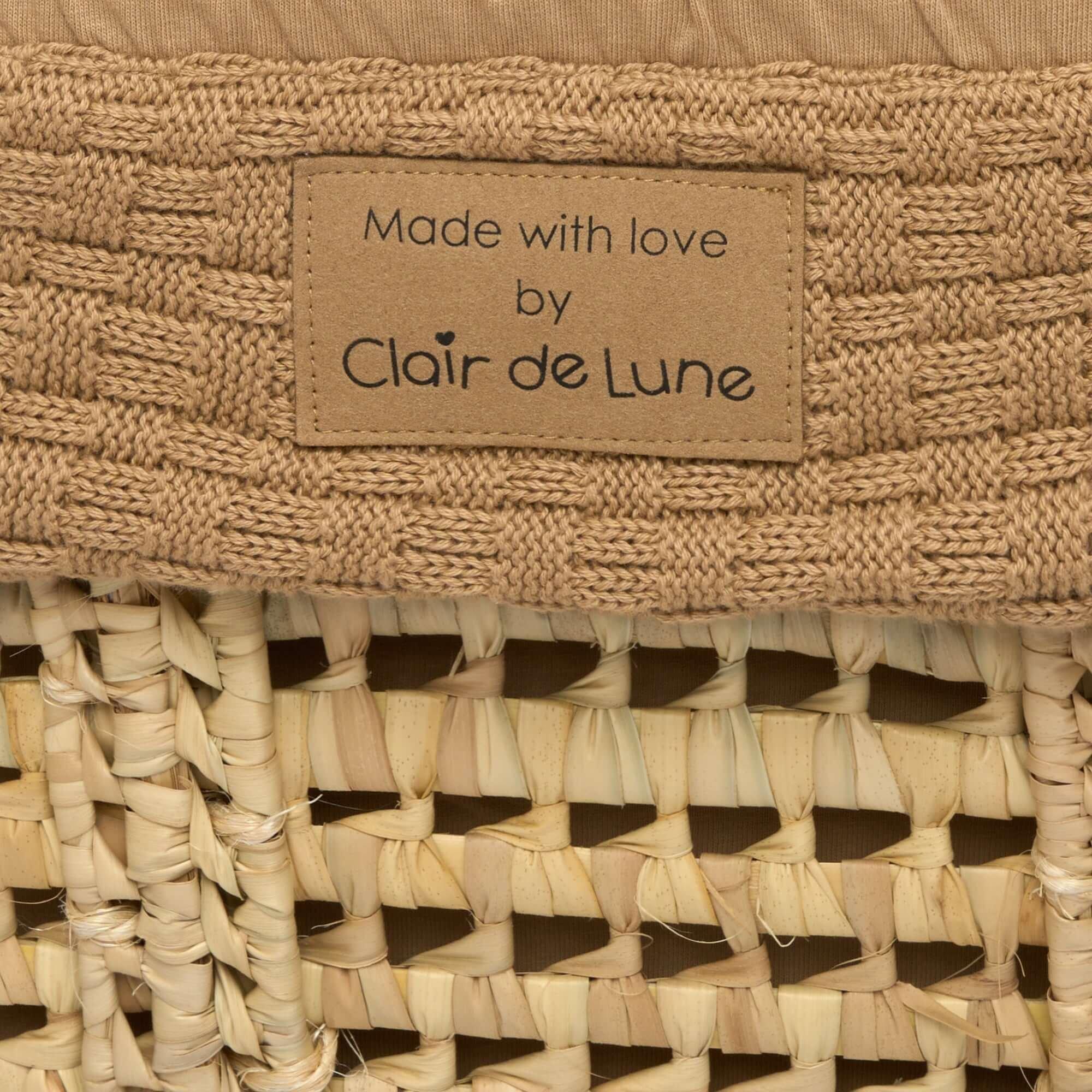 Biscuit - Clair De Lune - Organic Knitted Palm Moses Basket with Stand - 7