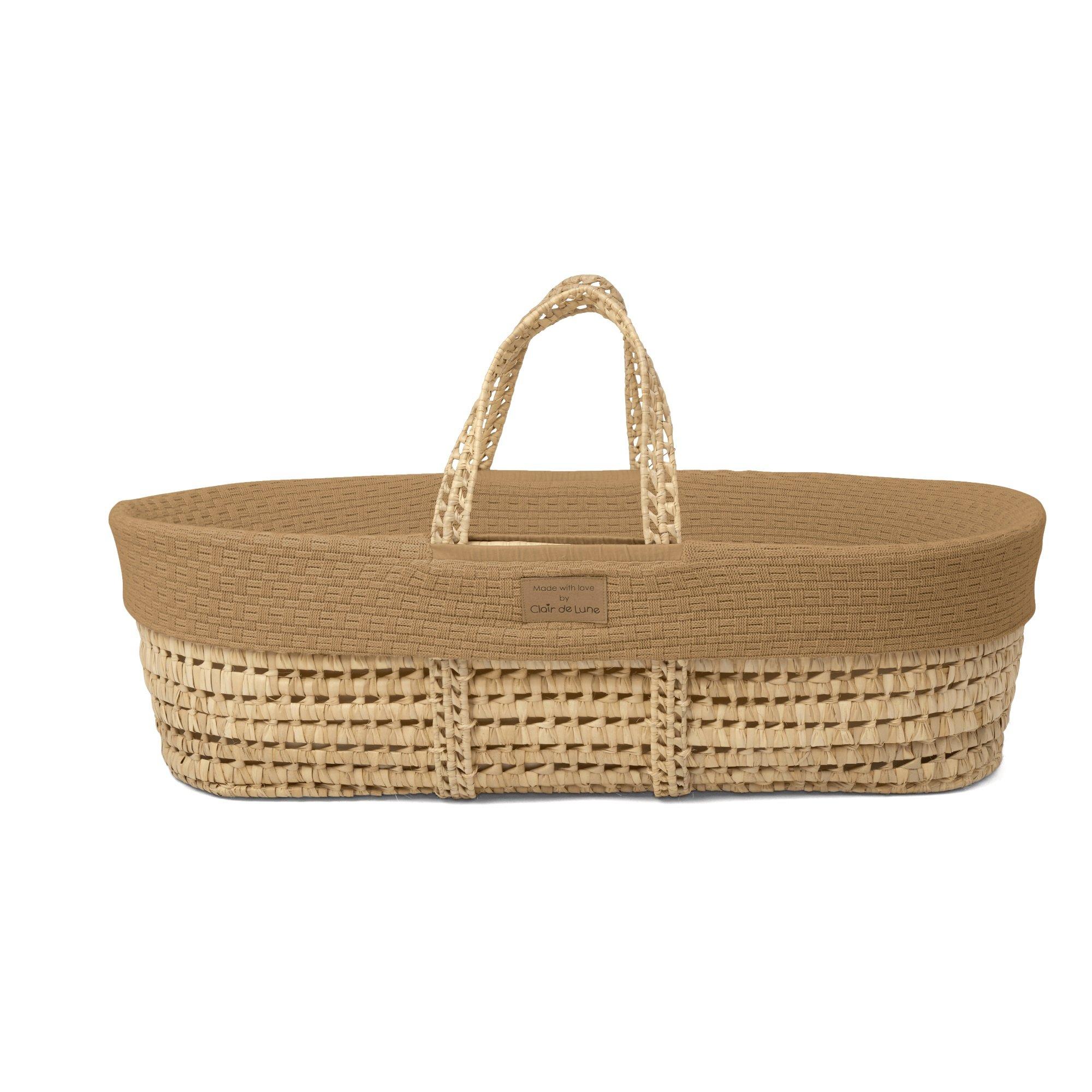 Biscuit - Clair De Lune - Organic Knitted Palm Moses Basket - 1