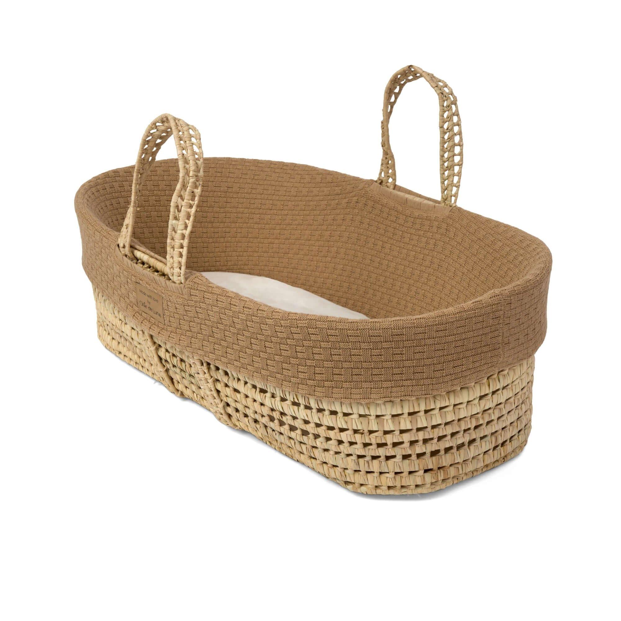 Biscuit - Clair De Lune - Organic Knitted Palm Moses Basket - 2