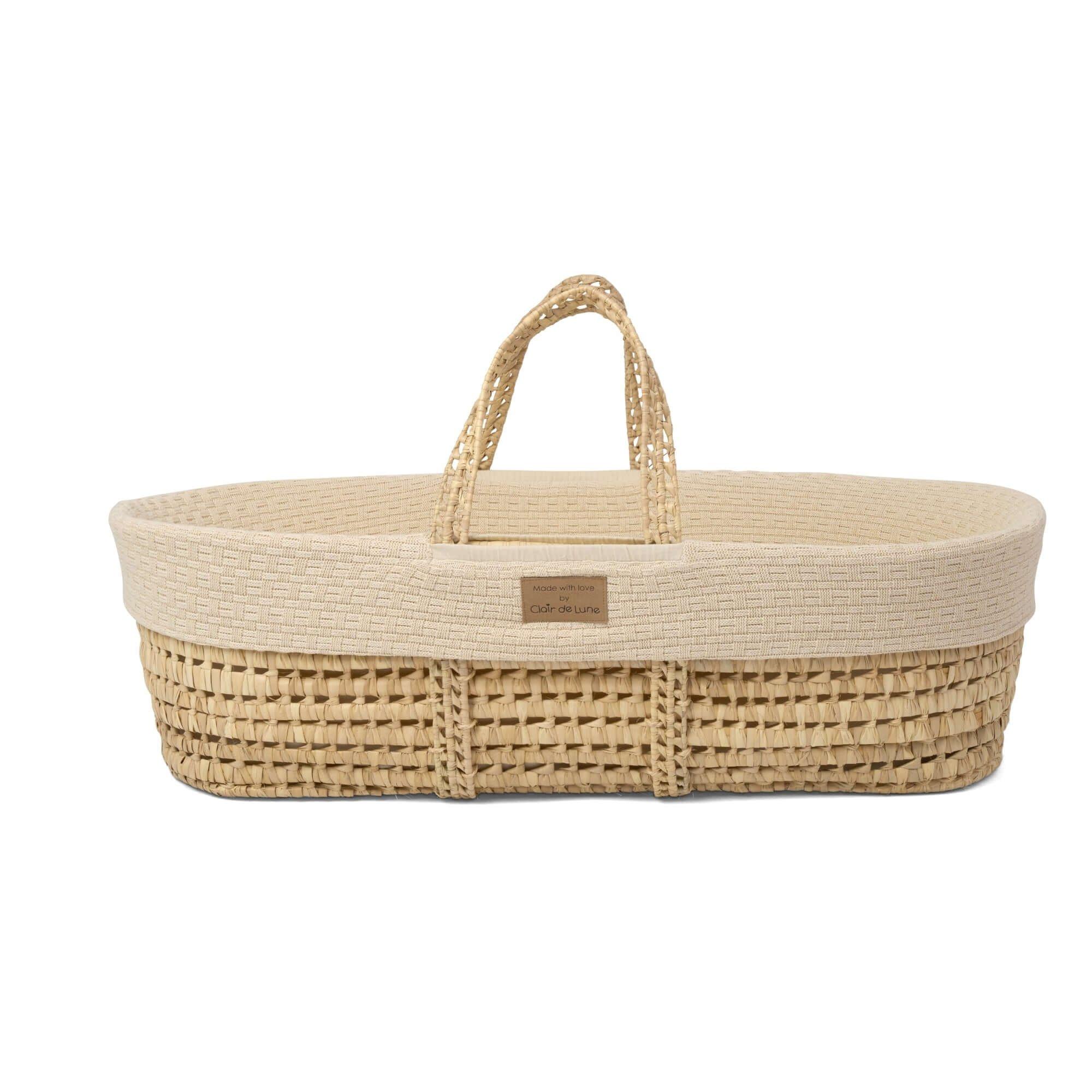 Clair De Lune Organic Knitted Palm Moses Basket