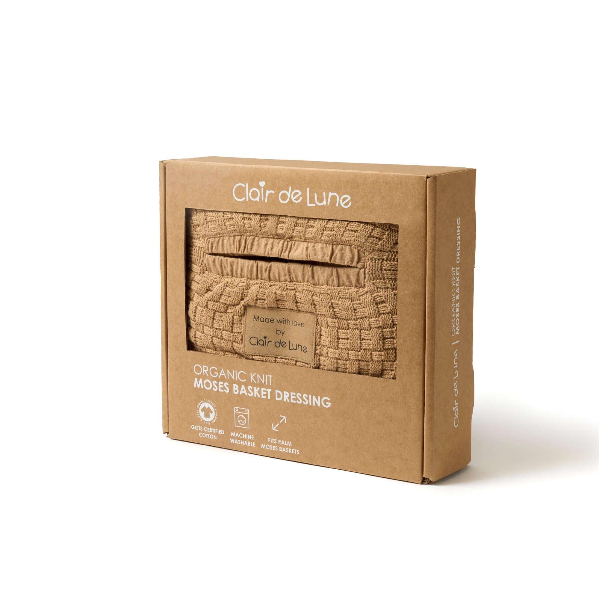 Biscuit - Clair De Lune - Organic Knitted Moses Basket Dressing - 2