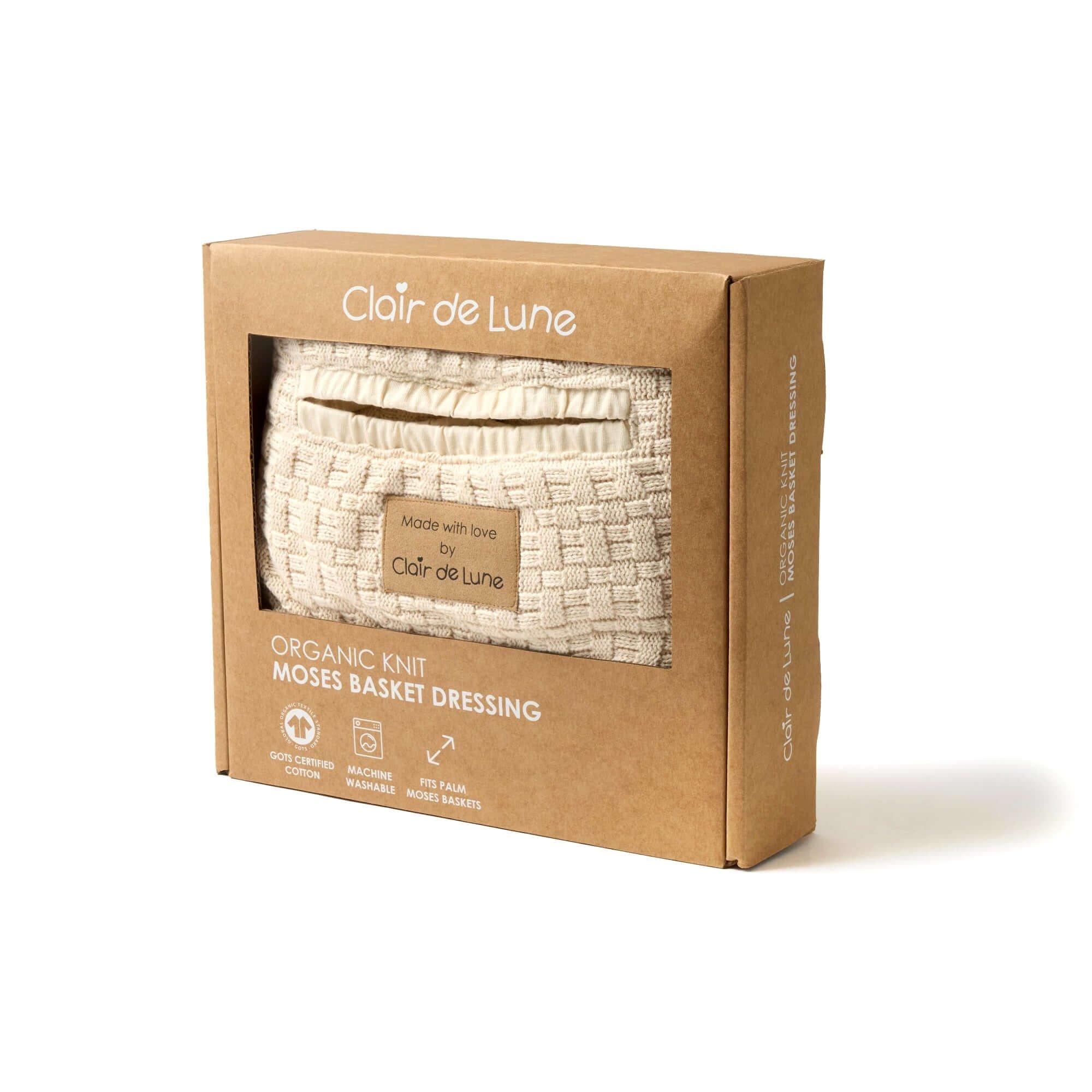 Cream - Clair De Lune - Organic Knitted Moses Basket Dressing - 2