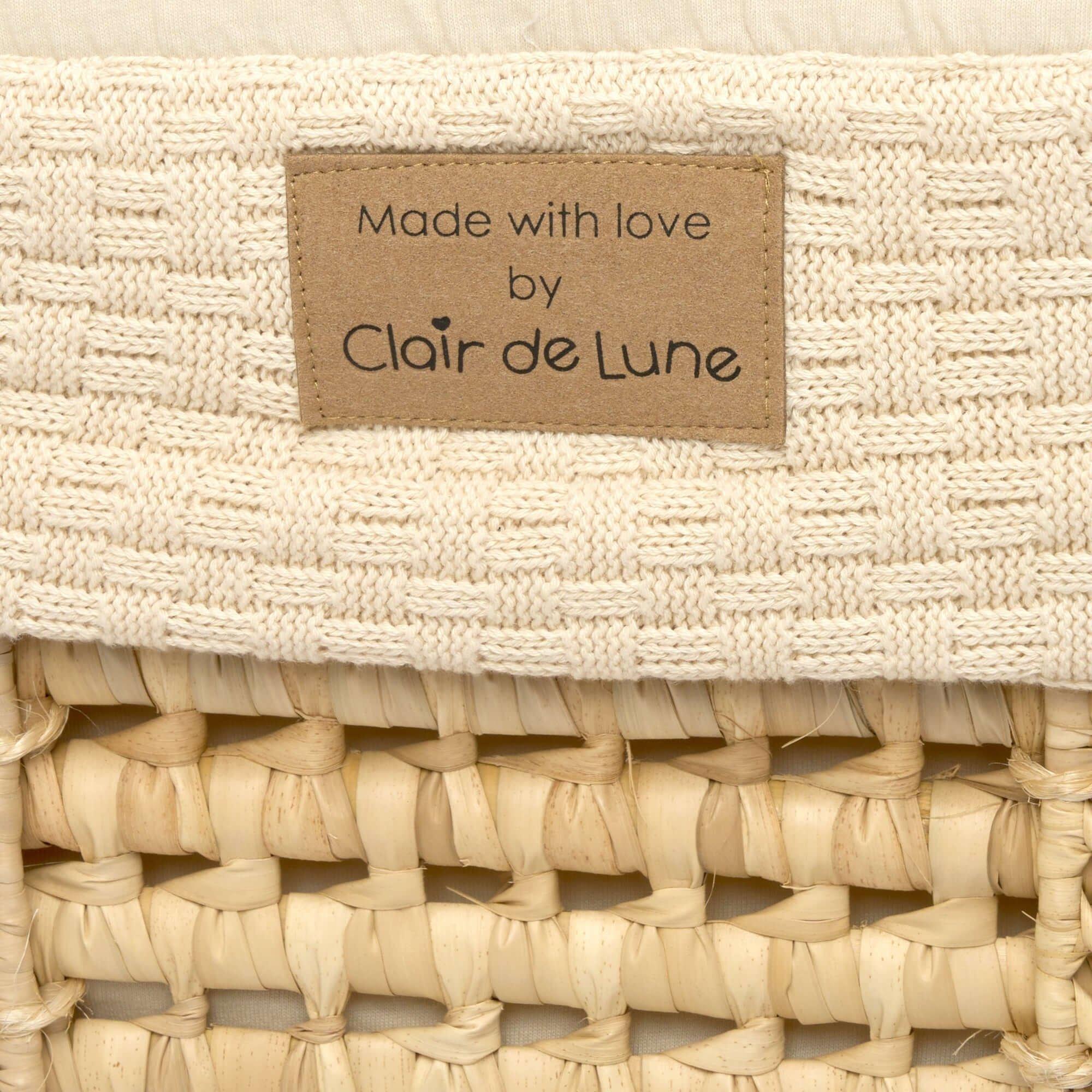 Cream - Clair De Lune - Organic Knitted Moses Basket Dressing - 4
