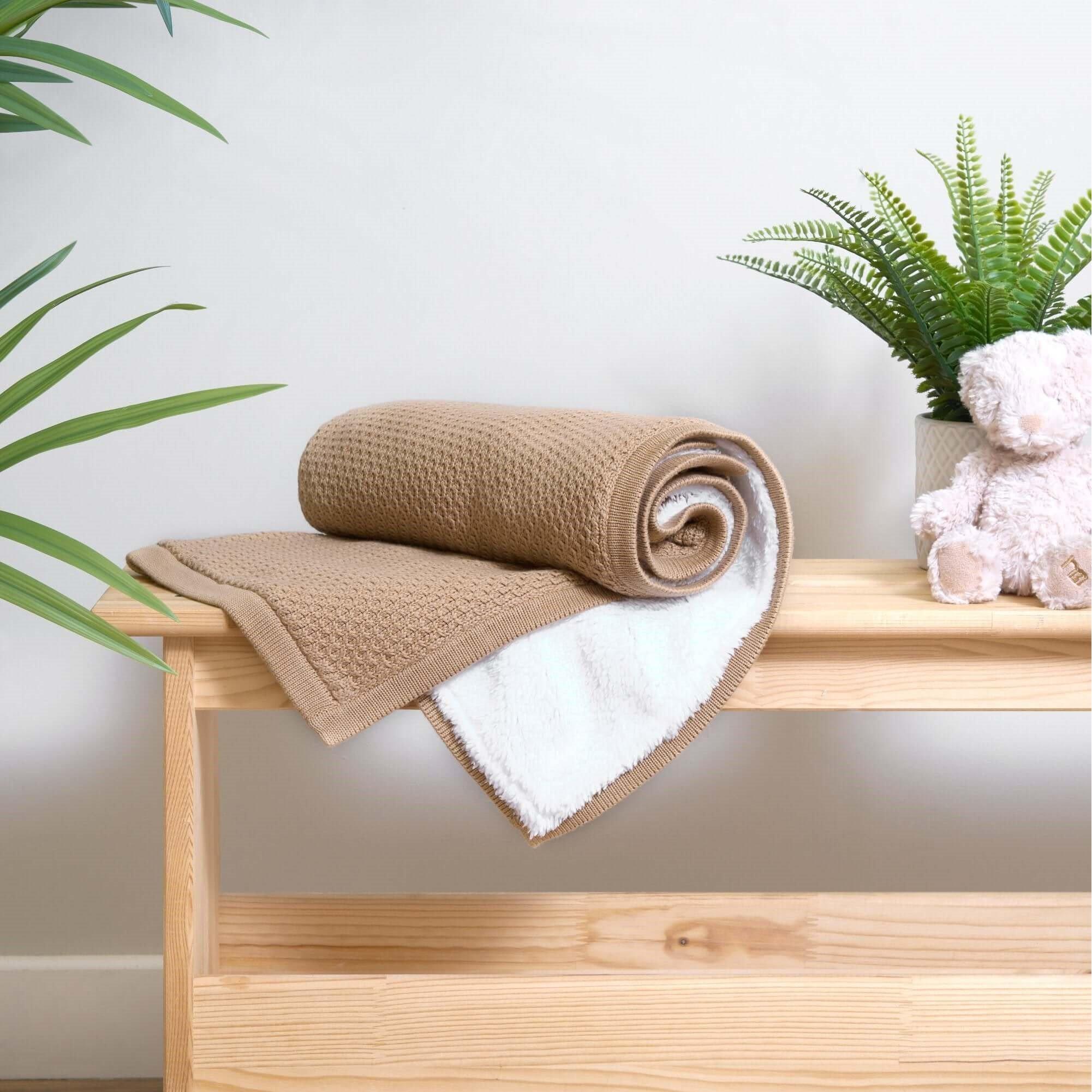 Biscuit - Clair De Lune - Organic Knit Sherpa Blanket - 3