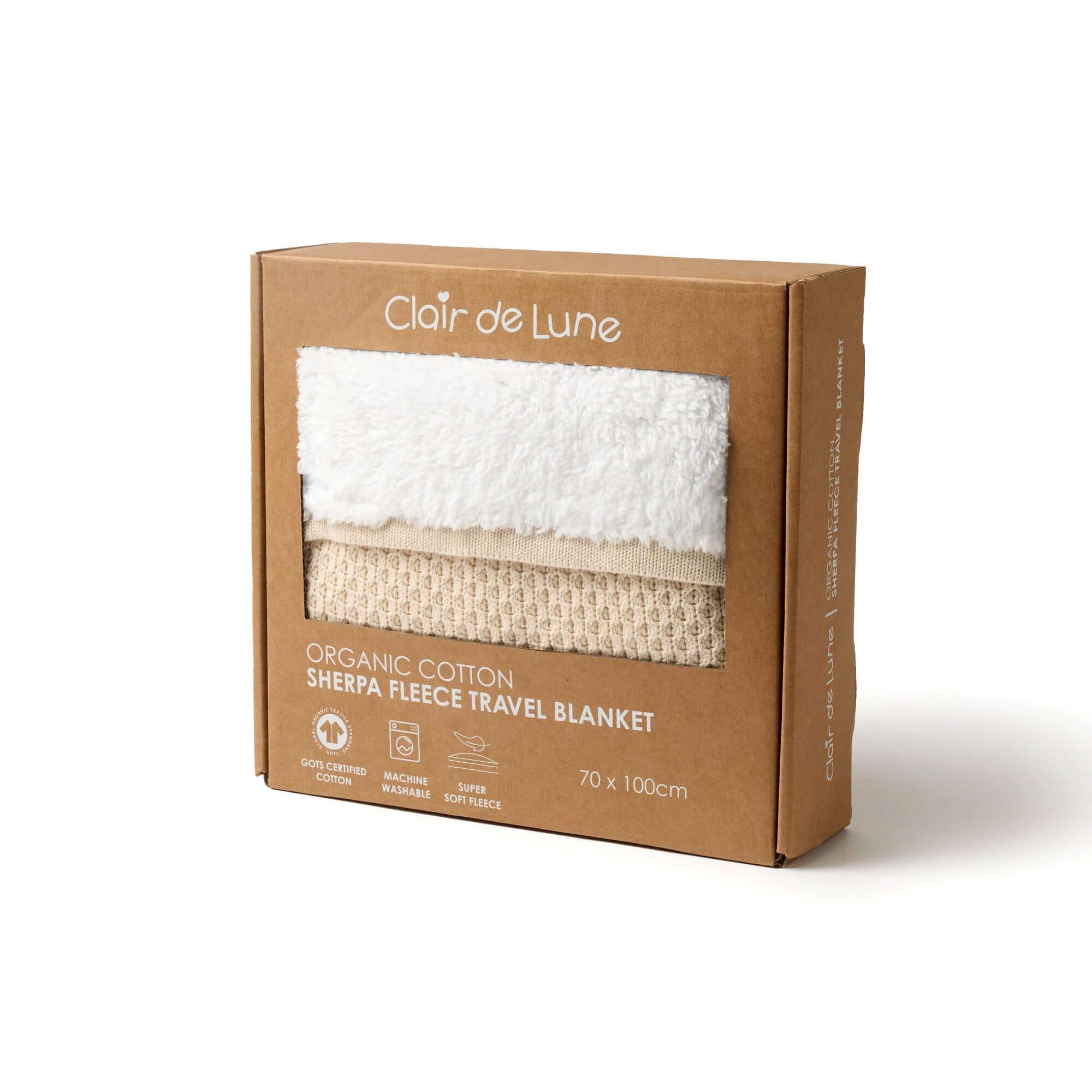 Cream - Clair De Lune - Organic Knit Sherpa Blanket - 2
