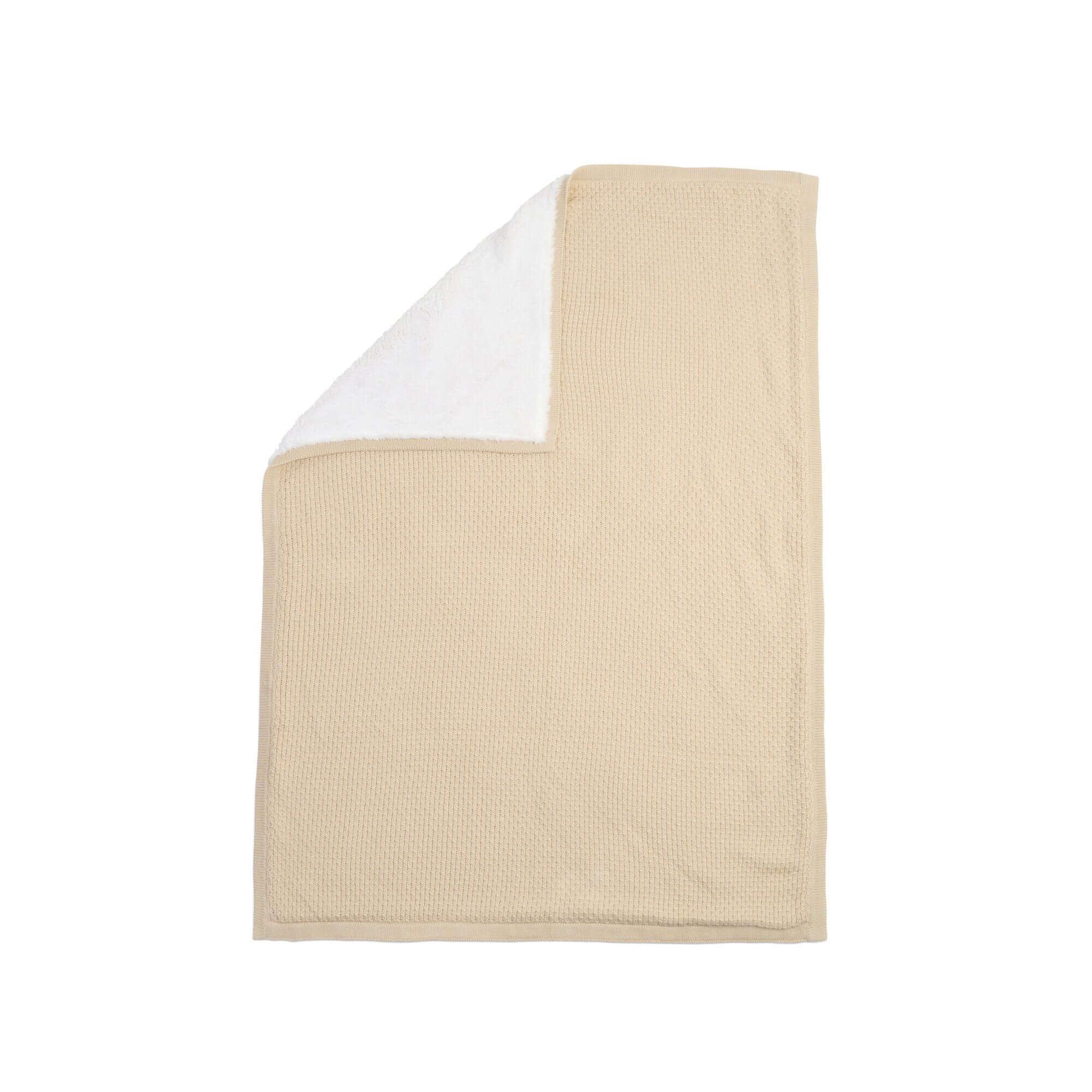 Cream - Clair De Lune - Organic Knit Sherpa Blanket - 4