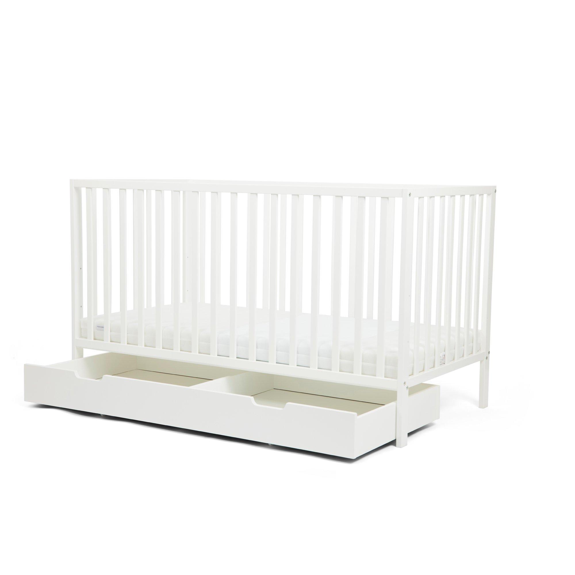 White - Ickle Bubba - Hartley Classic Cot Under Drawer and All Seasons - 6