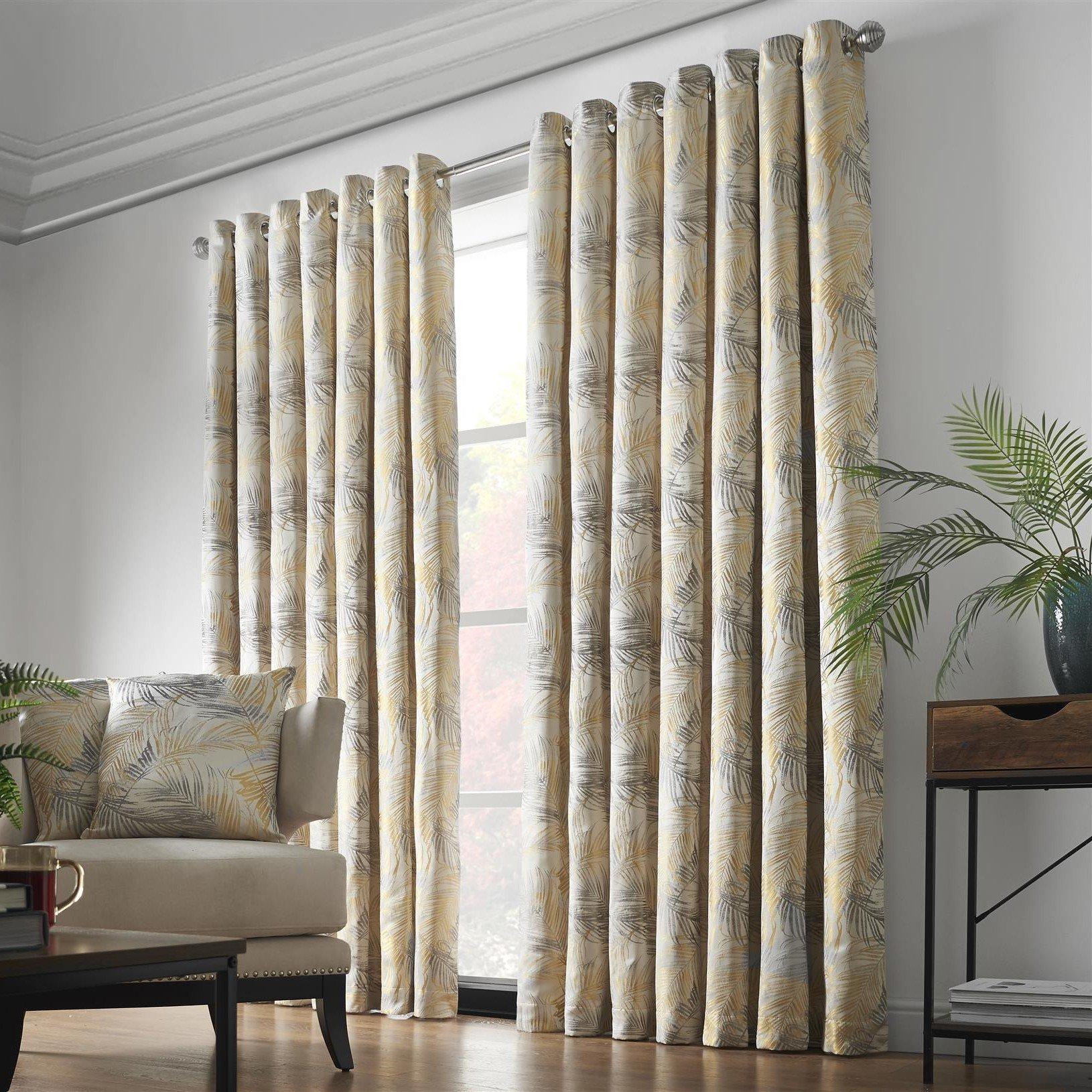 Ochre - Alan Symonds - Fiji Lined Ring Top Curtains - 1
