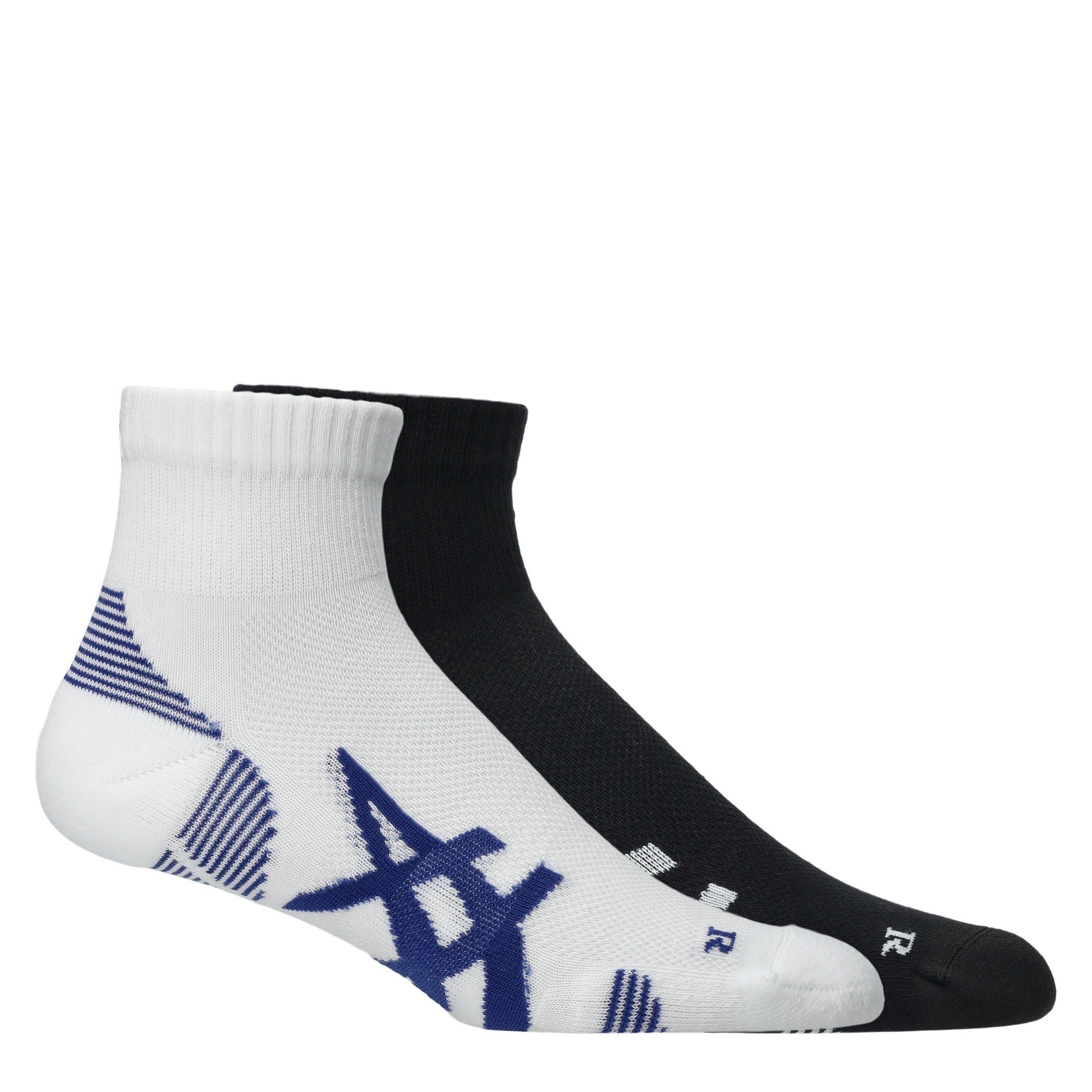 Perf Black/Wht - Asics - 2 Pack Cushioned Run Quarter Sock Unisex Adults - 1
