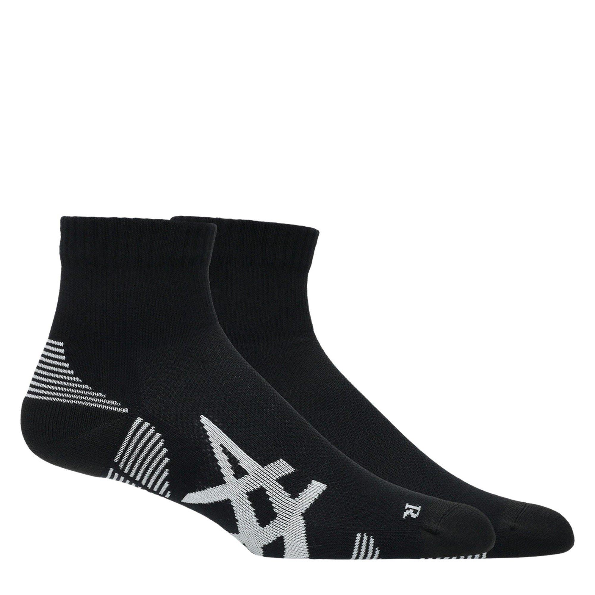 Perf Black/Wht - Asics - 2 Pack Cushioned Run Quarter Sock Unisex Adults - 1