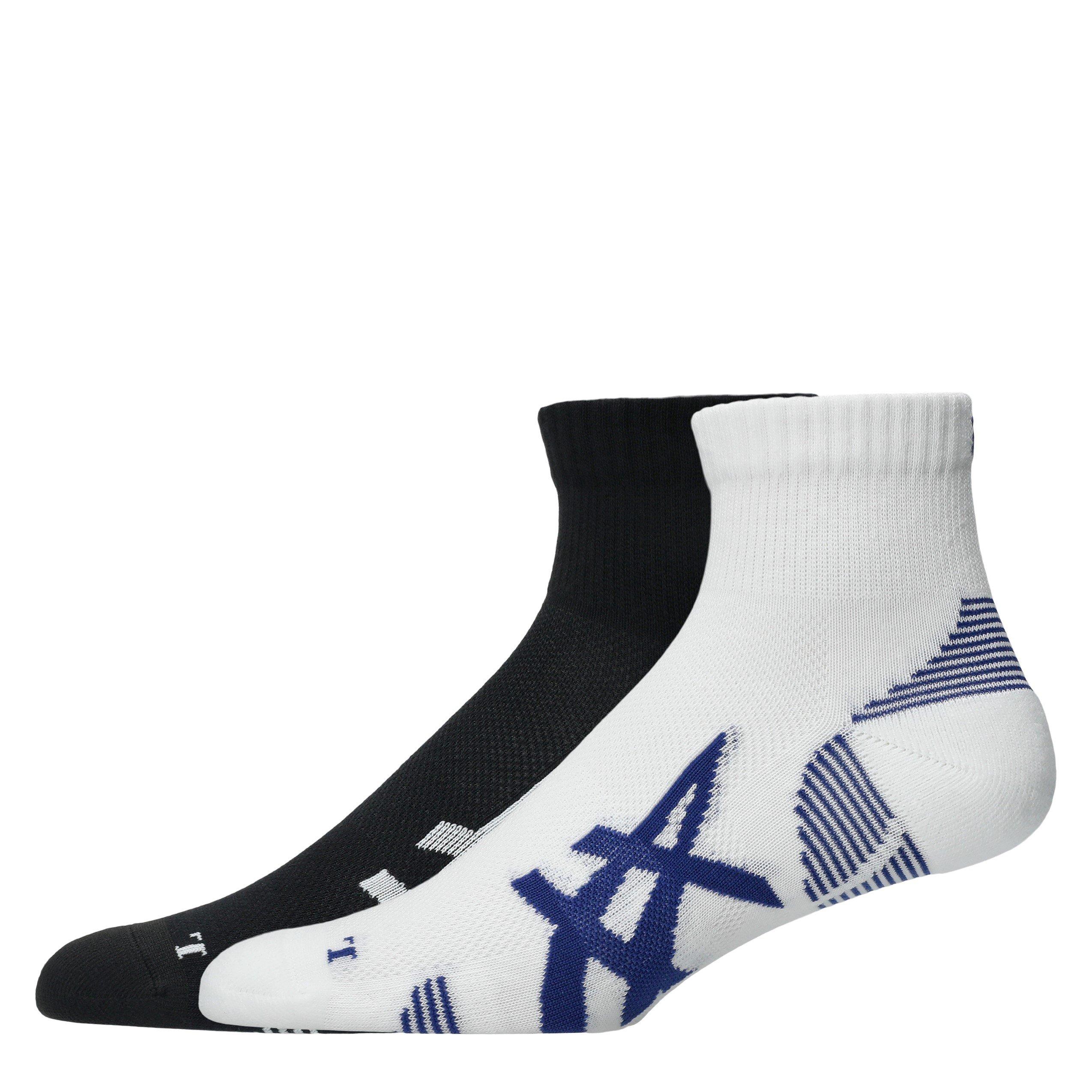 Perf Black/Wht - Asics - 2 Pack Cushioned Run Quarter Sock Unisex Adults - 2