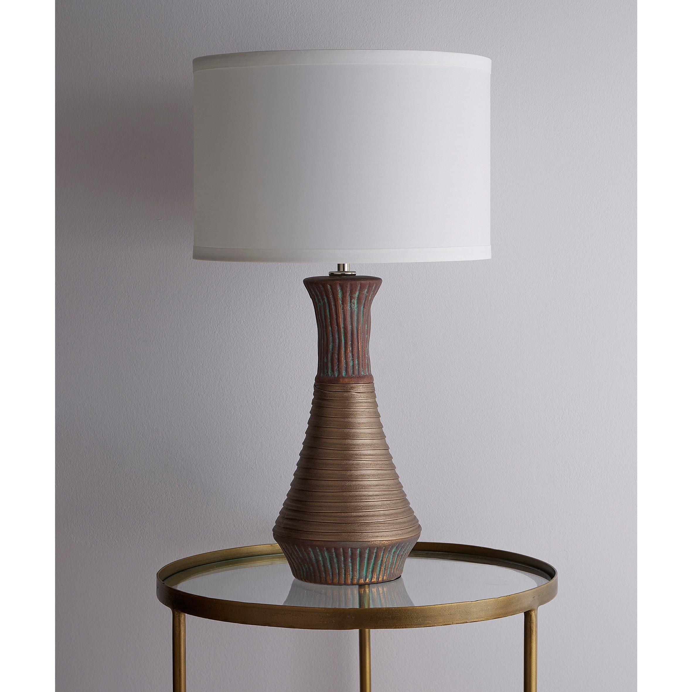 Gold - Other - Tanga 52cm Gold Ceramic Table Lamp With White Cyli