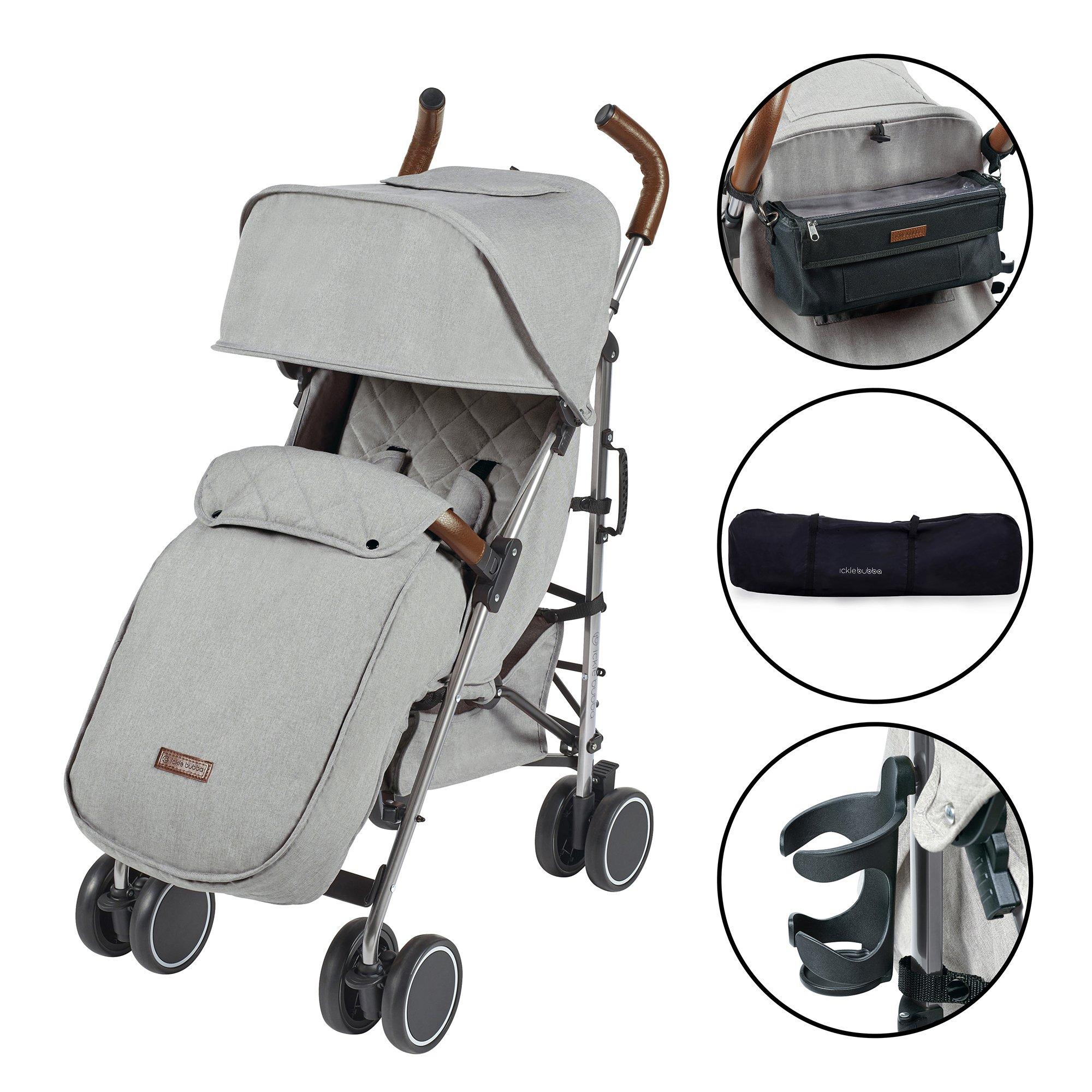 Ickle Bubba  Newborn Discovery Stroller - Prime - Silver/Grey/Tan - one