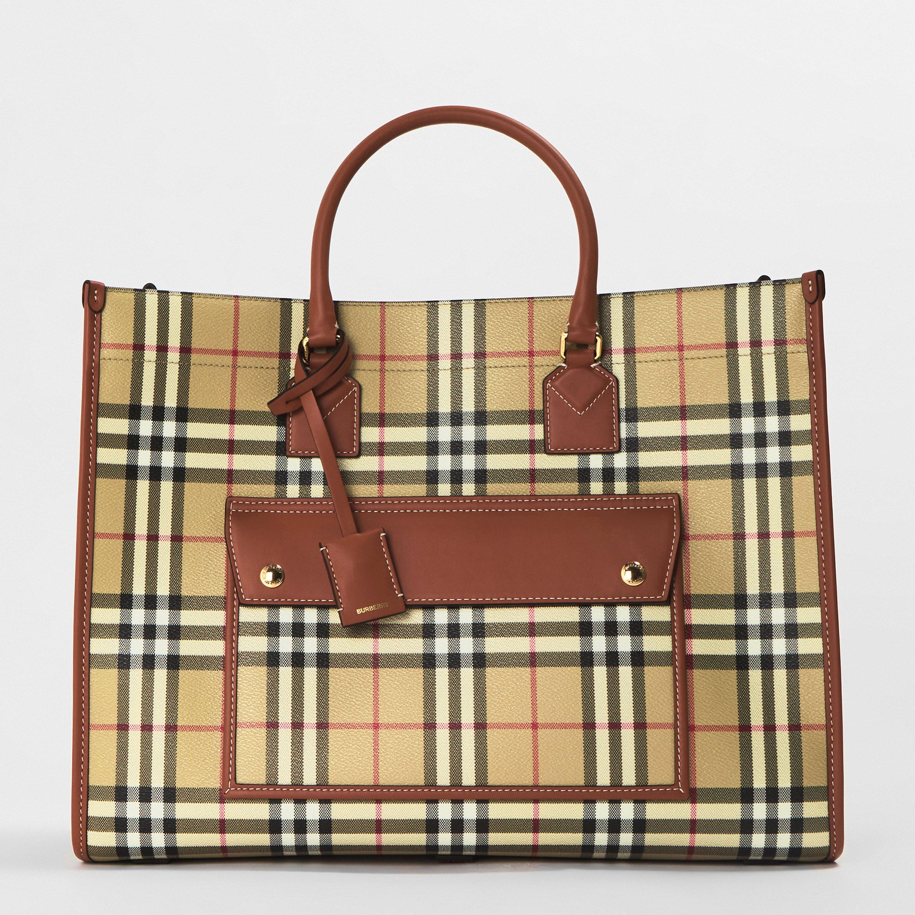 V Check - Burberry - Freya Medium Tote Bag - 1