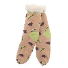 Country Club Slipper Socks 2Pack Jacquard Faux Fur Lined  Grips