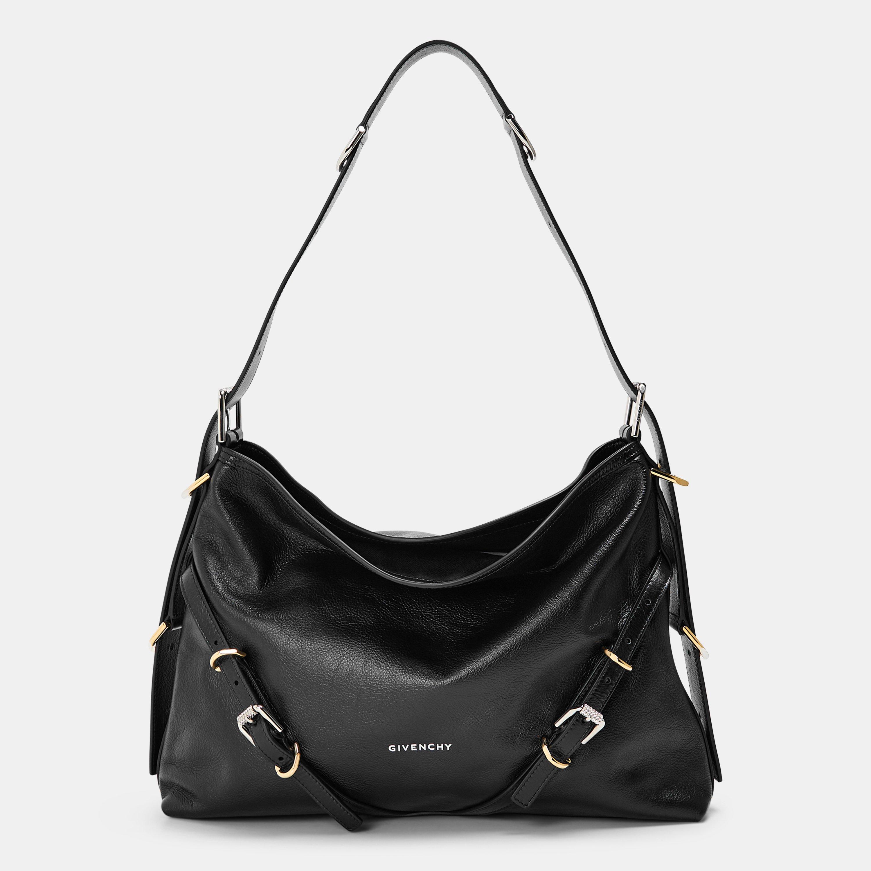 GIVENCHY Women'S Voyou Calfskin Leather Medium Hobo Bag - Black