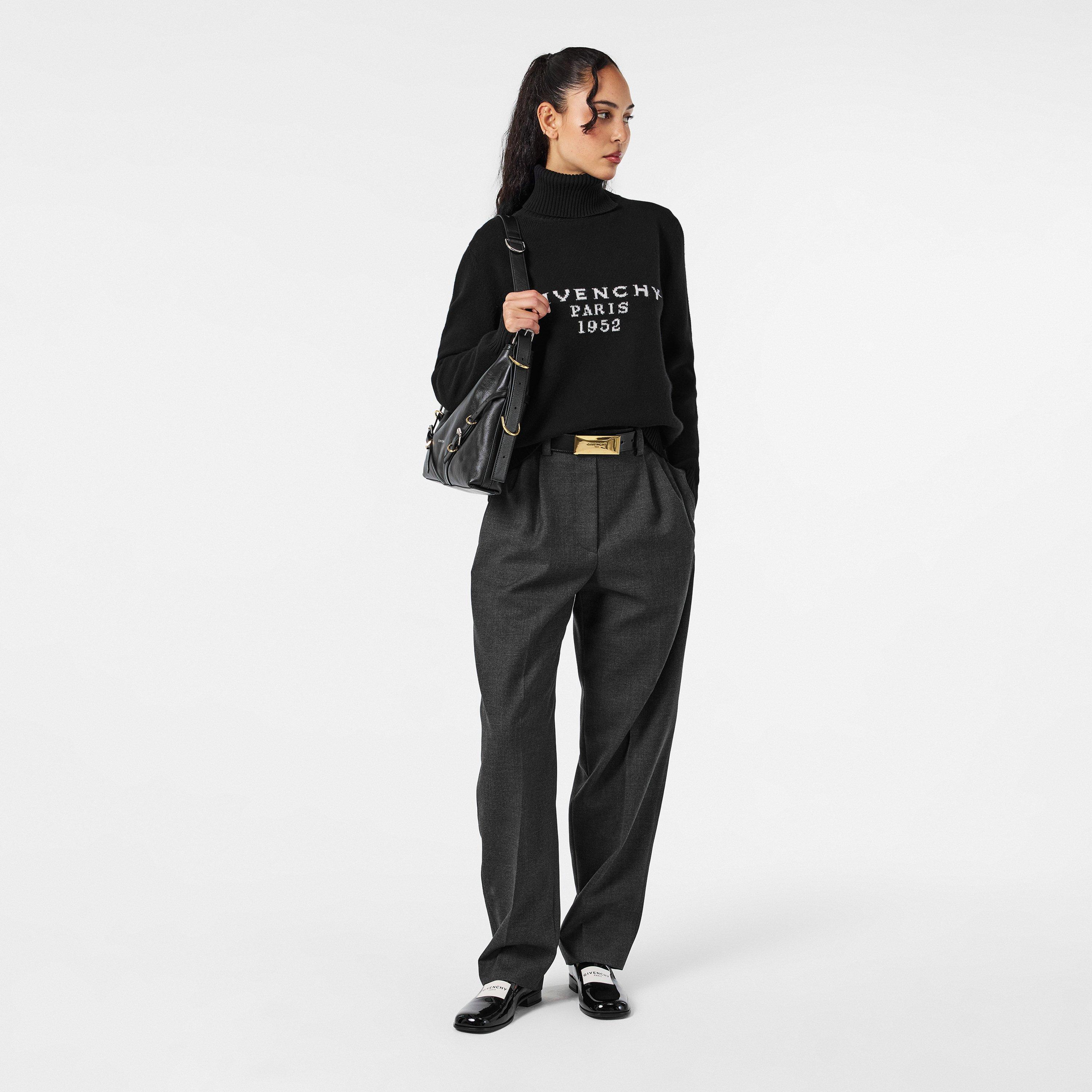 Black - GIVENCHY - Women'S Voyou Calfskin Leather Medium Hobo Bag - 6