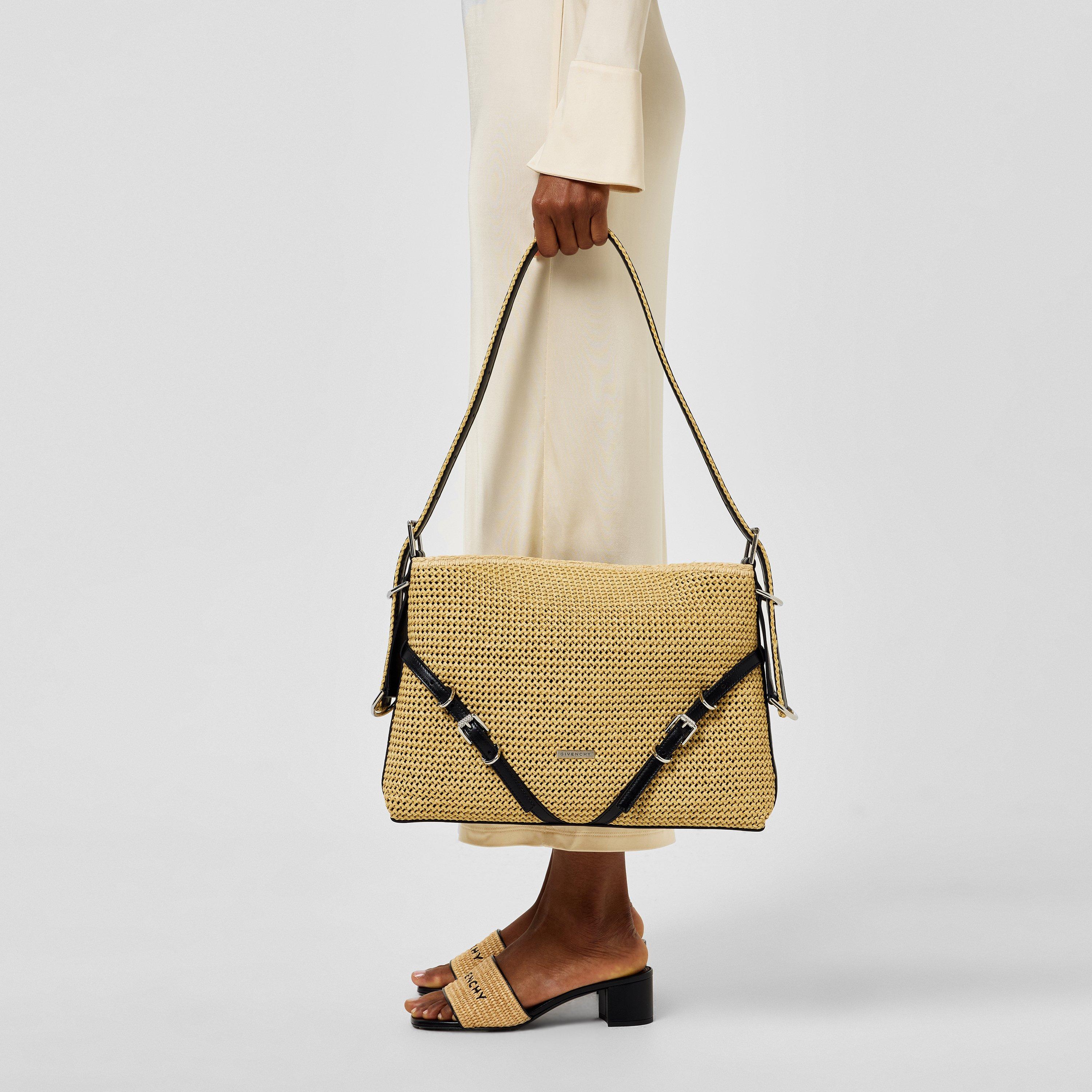 Natural - GIVENCHY - Women'S Voyou Calfskin Leather Medium Hobo Bag - 2