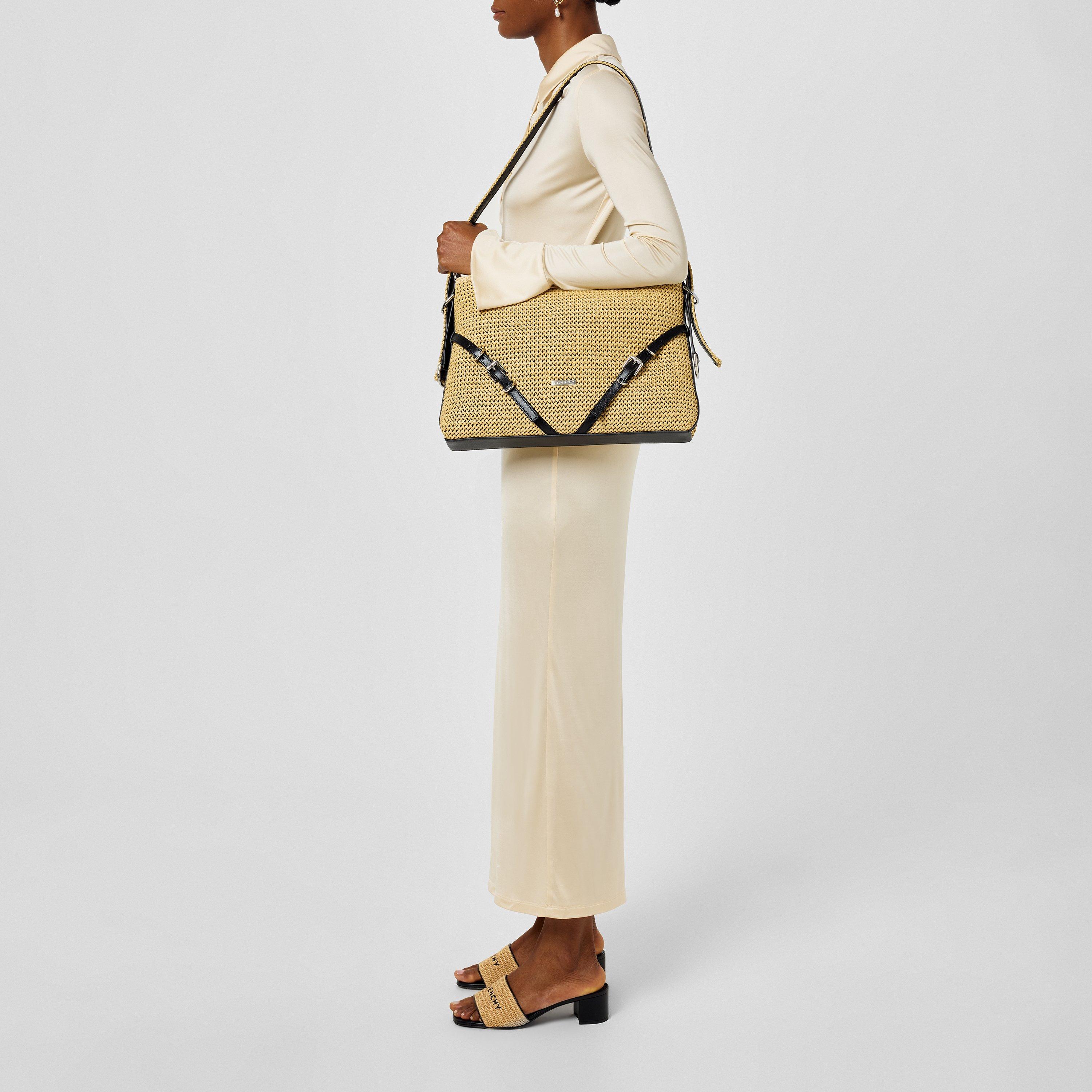 Natural - GIVENCHY - Women'S Voyou Calfskin Leather Medium Hobo Bag - 5