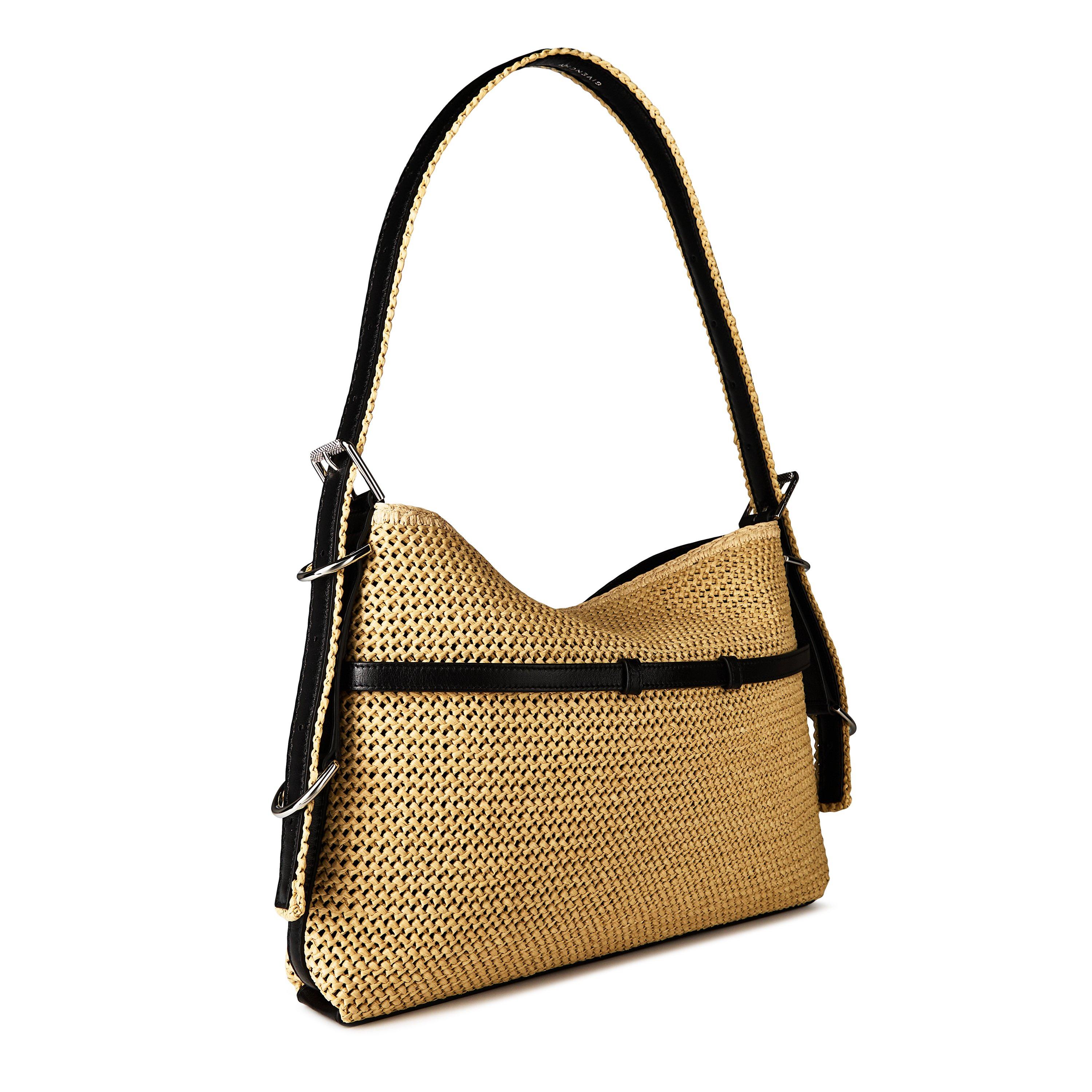 Natural - GIVENCHY - Women'S Voyou Calfskin Leather Medium Hobo Bag - 3