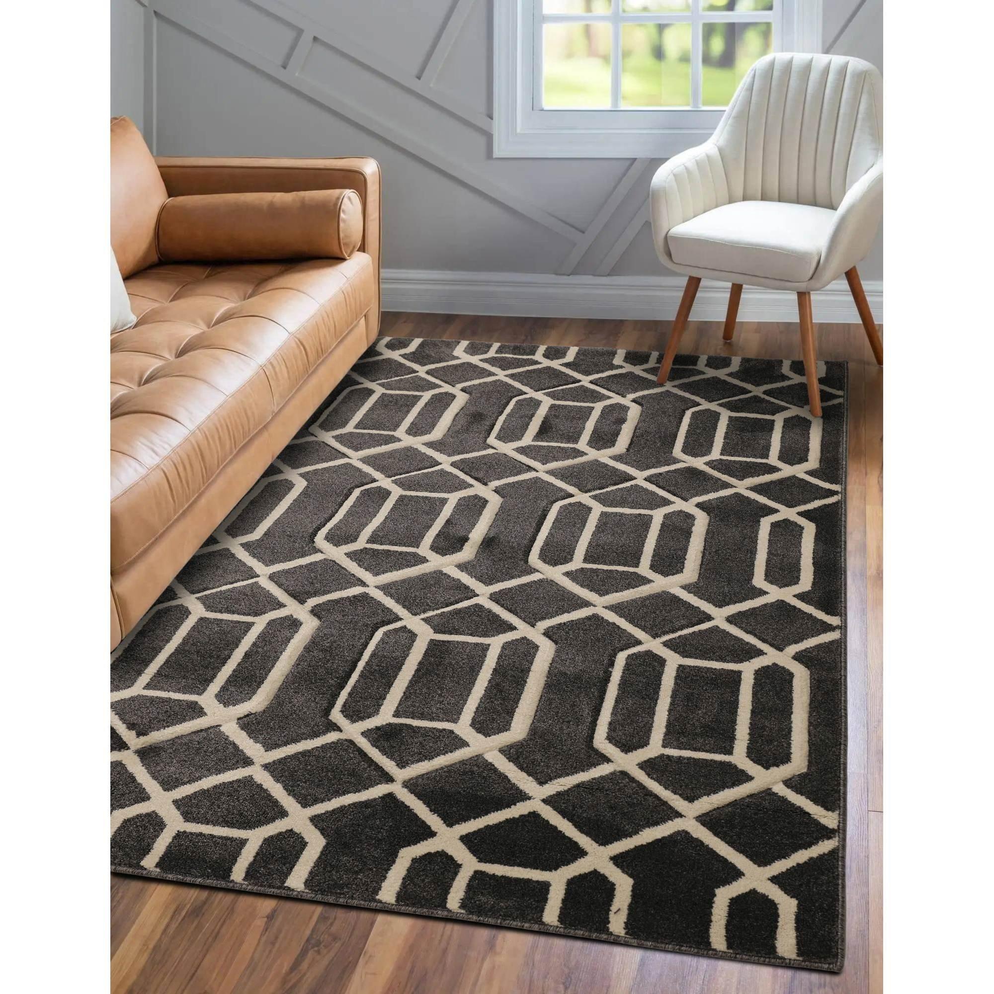 Grey - Homemaker - Newport Lattice Rug Grey - 1