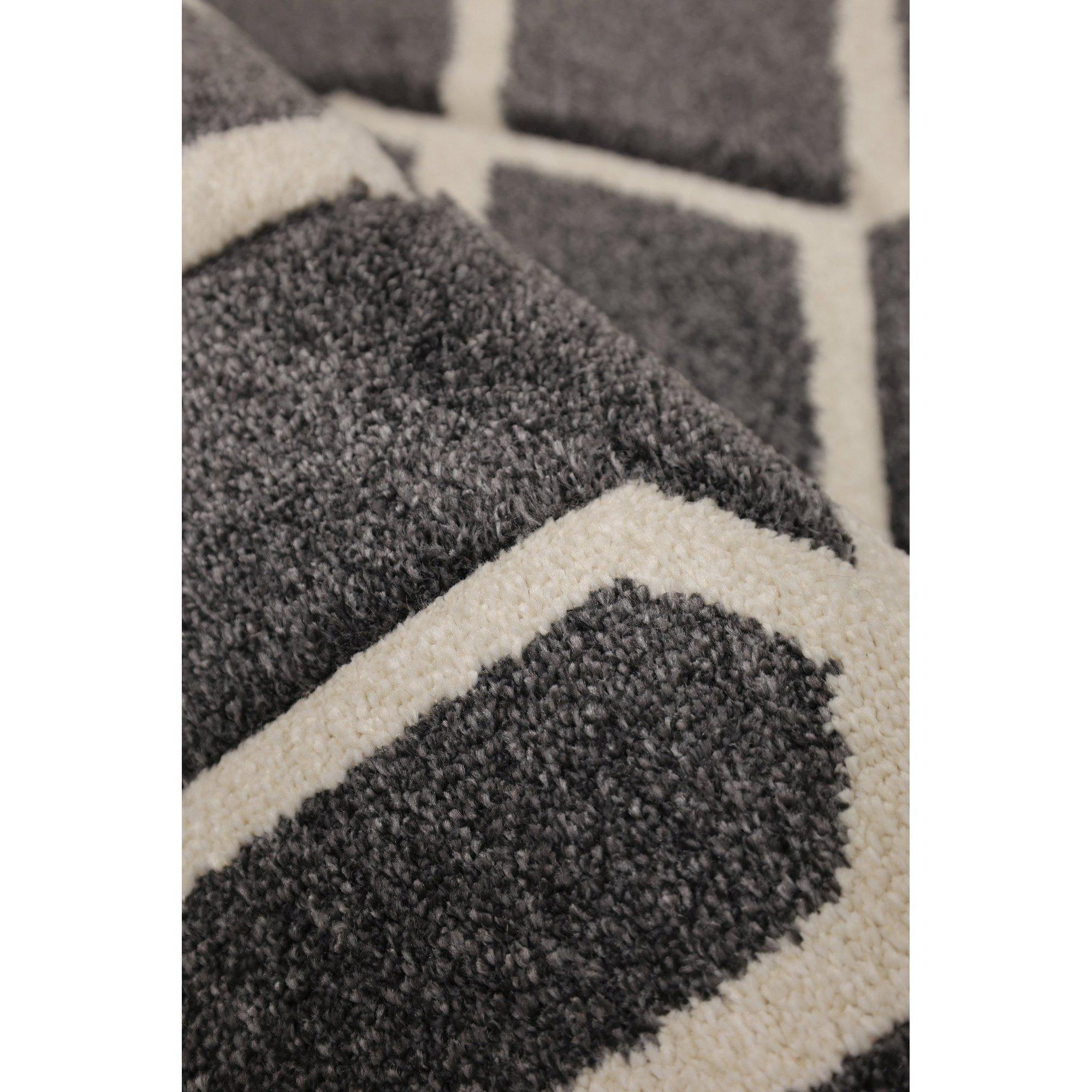 Grey - Homemaker - Newport Lattice Rug Grey - 5