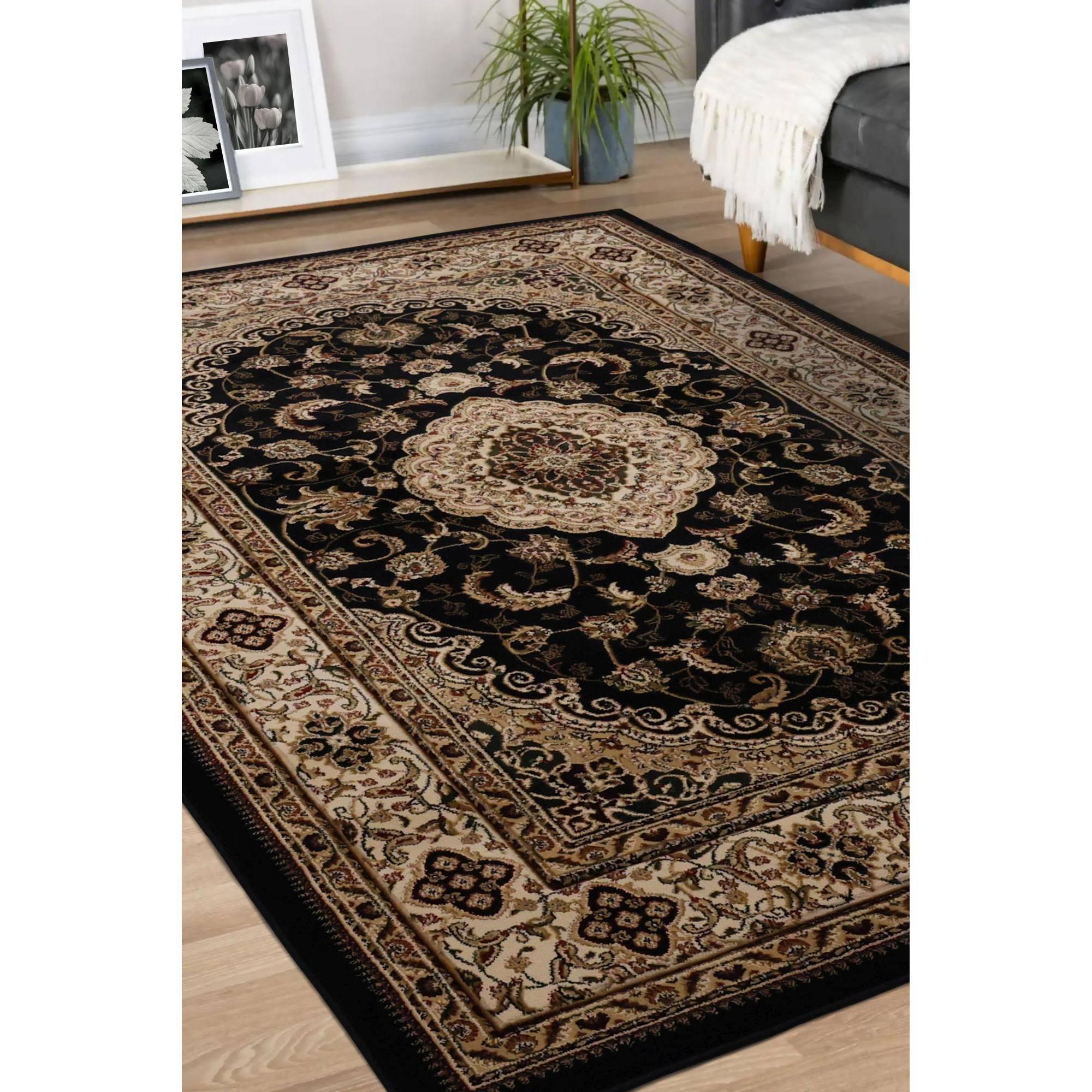 Homemaker  Victoria Traditional Rug Black - 200x290cm