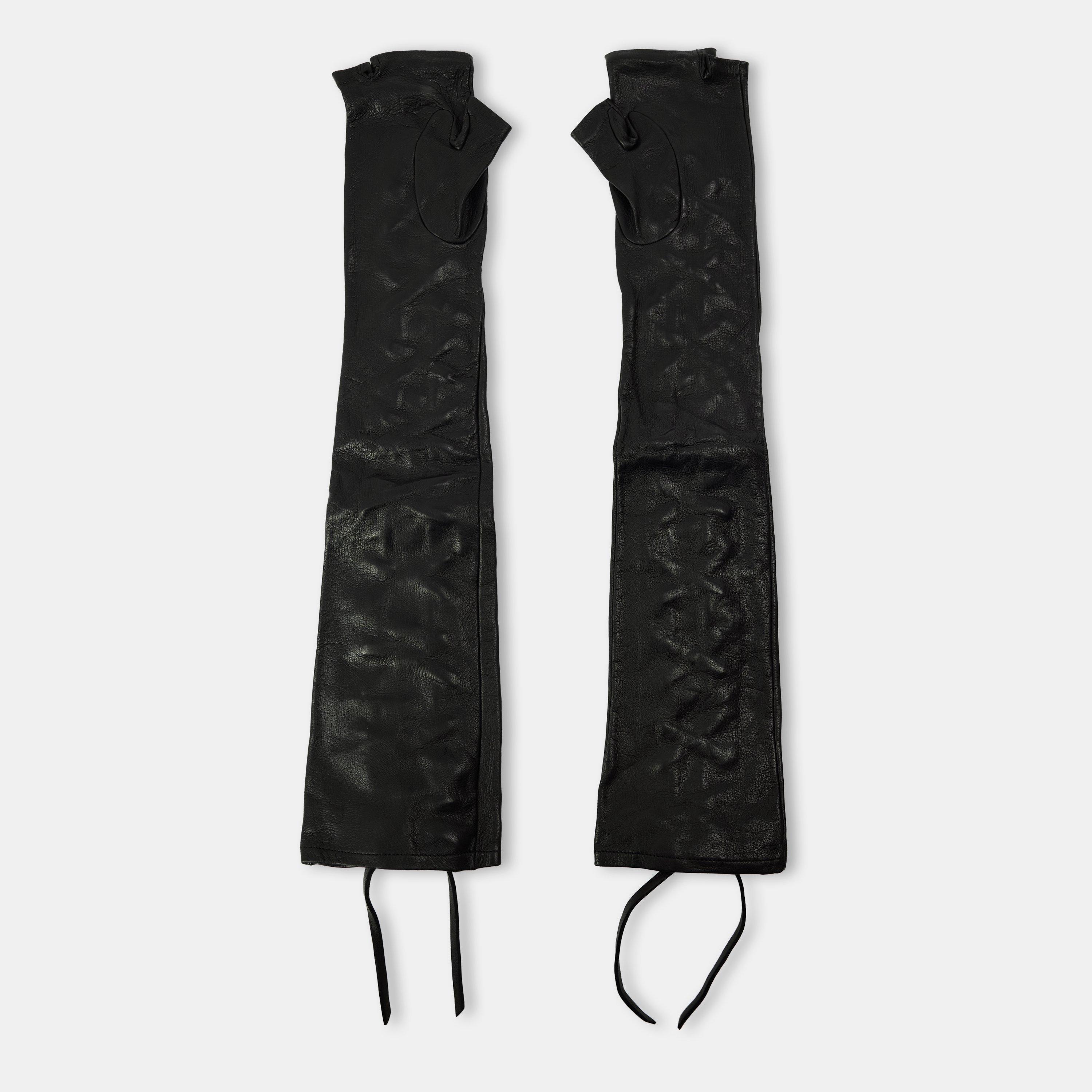 Black - Gucci - Women's Fingerless Gloves, Design Gloves - 2