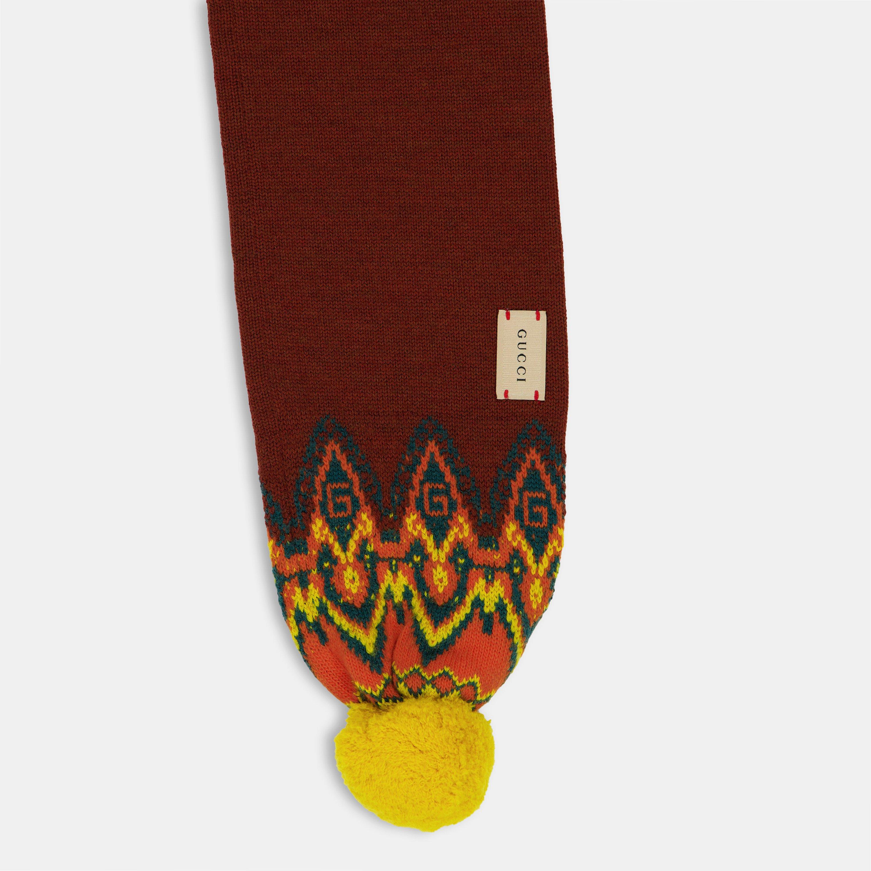 Brown/Yellow - Gucci - Women's Silk Scarves - 2