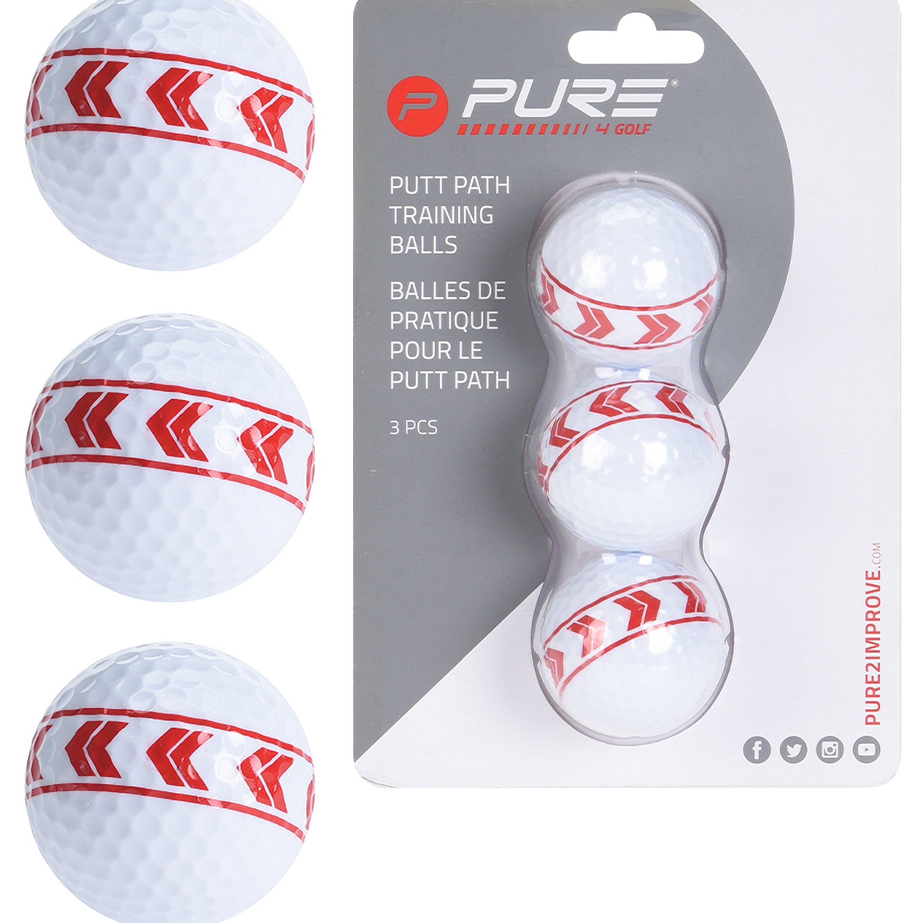 White/Red - Pure2Improve - Pure2Improve Align Golf Ball (Set Of 3)