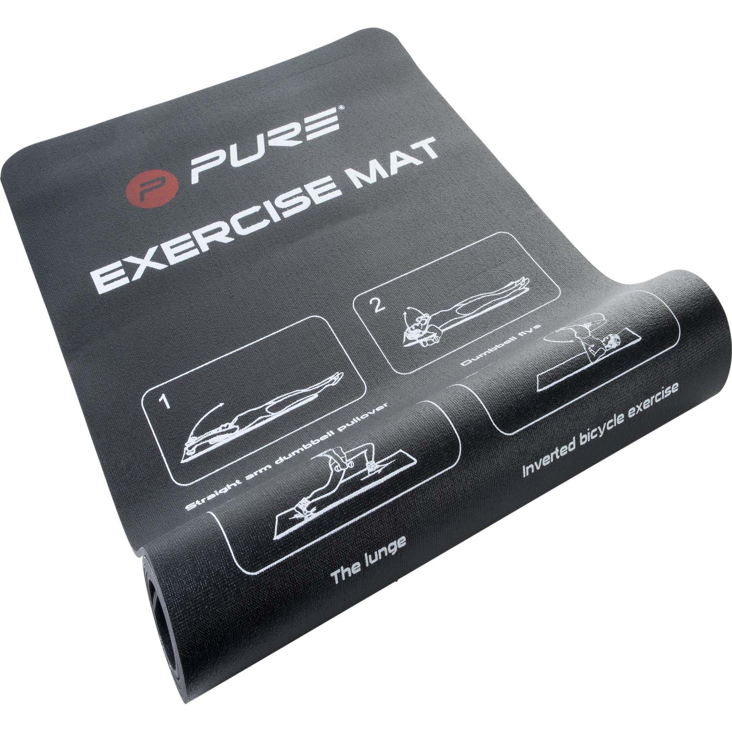 Black - Pure2Improve - Pure2Improve NBR Fitness Mat With Illustrations - 1