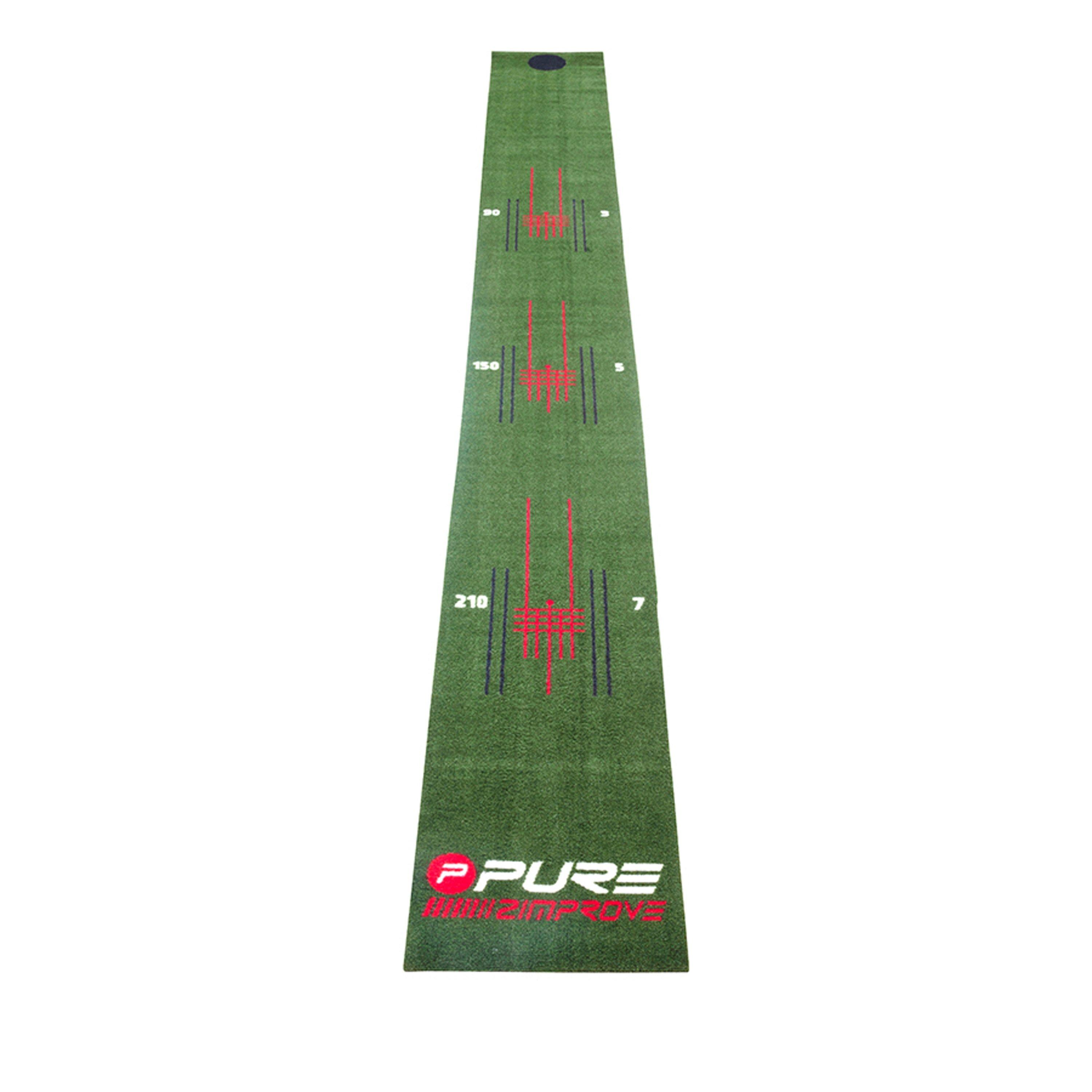 Pure2improve  Perfect Stroke Golf Putting Mat - Green - 30 x 275cm