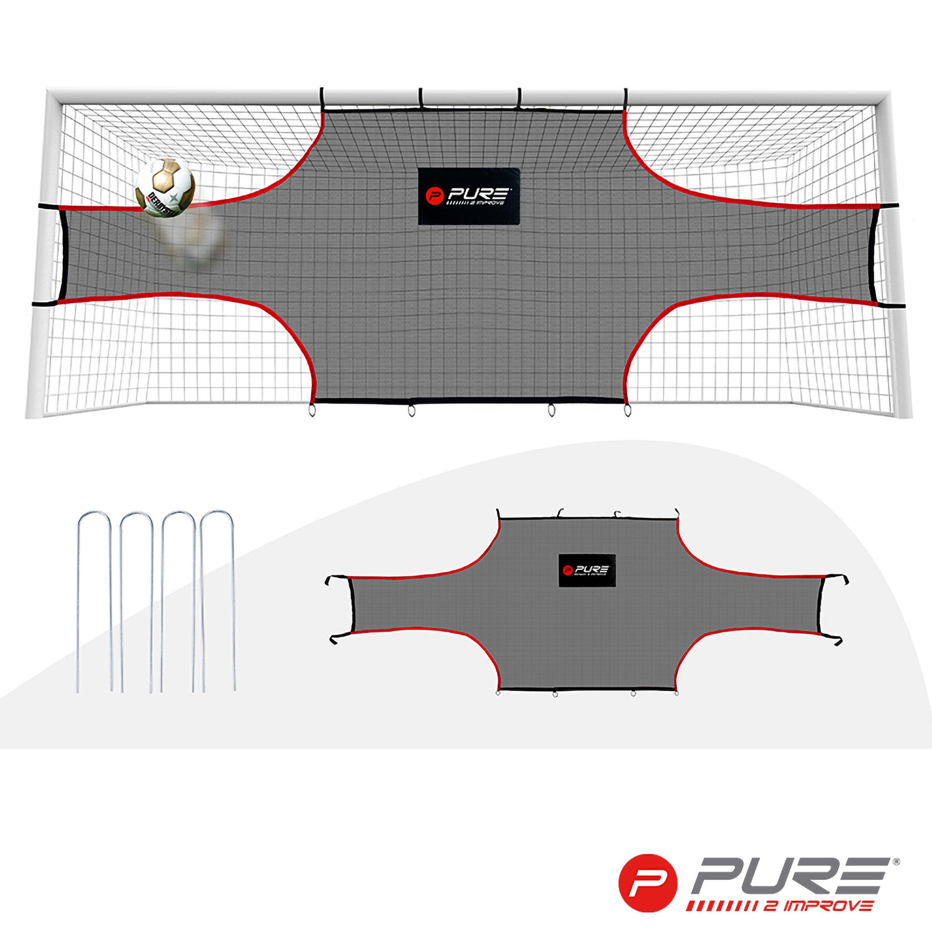 Grey - Pure2Improve - Football Goal Corner Practice Net - 1