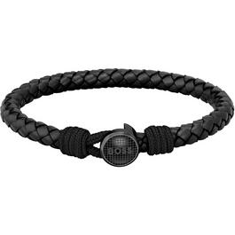 Boss Gents BOSS Thad Classic Braided Black Leather Bracelet