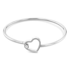 Tommy Hilfiger Womens Stainless Steel Crystal Heart Bangle